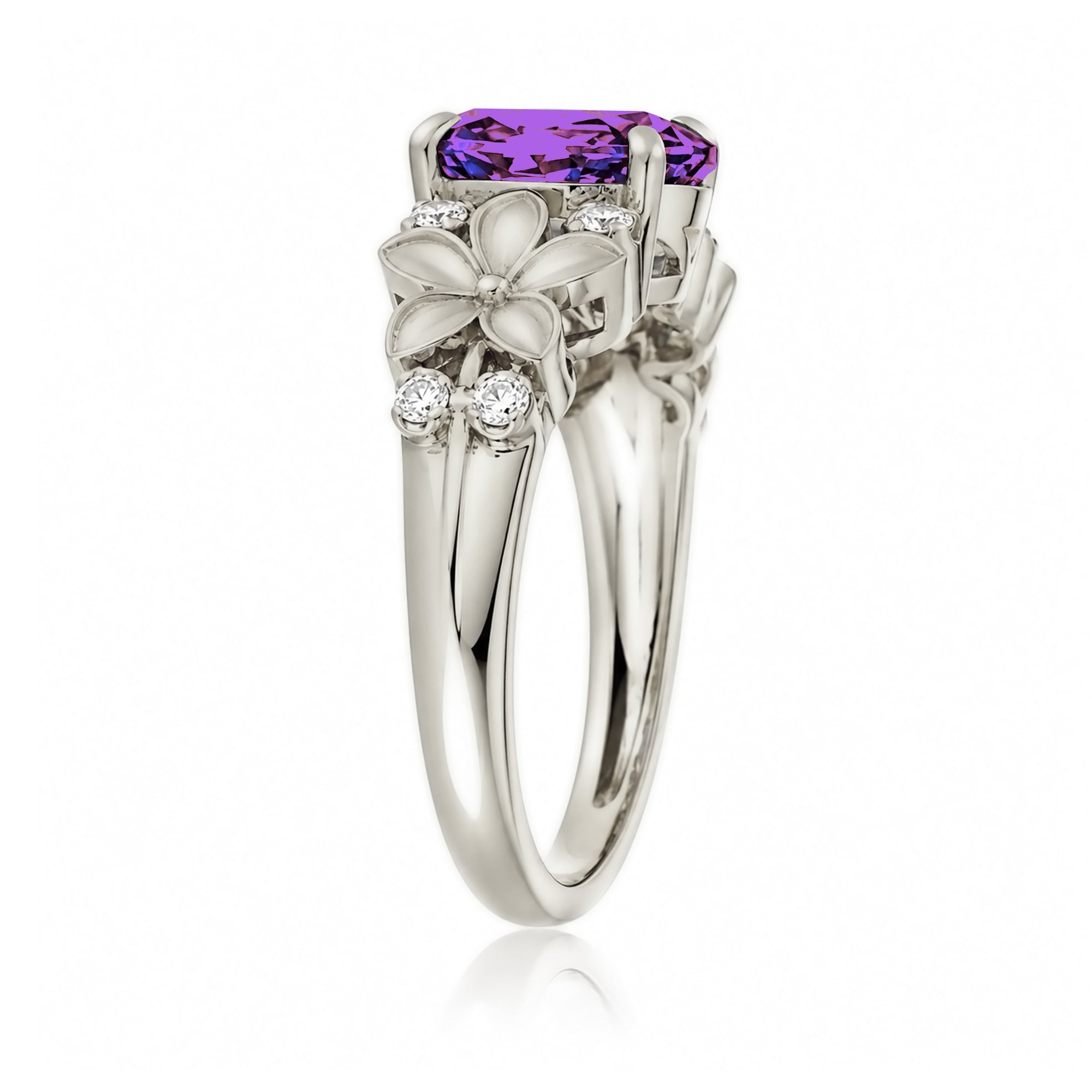 The Island Plumeria Oval Amethyst Ring