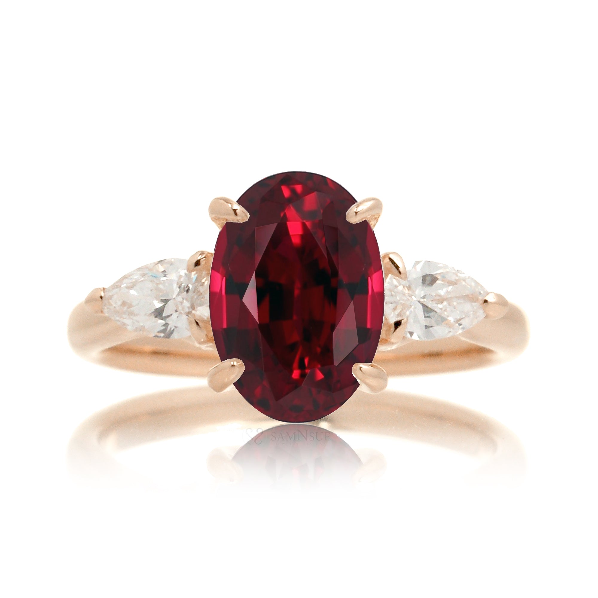 The Iris Oval Cut Ruby Ring
