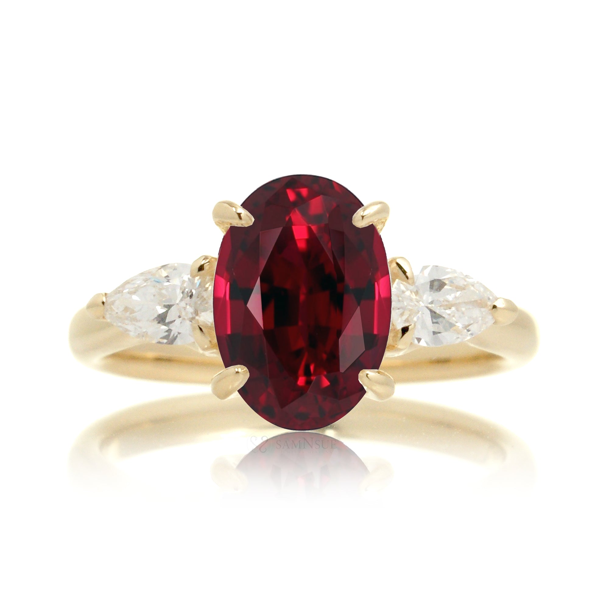 The Iris Oval Cut Ruby Ring (Lab-Grown)