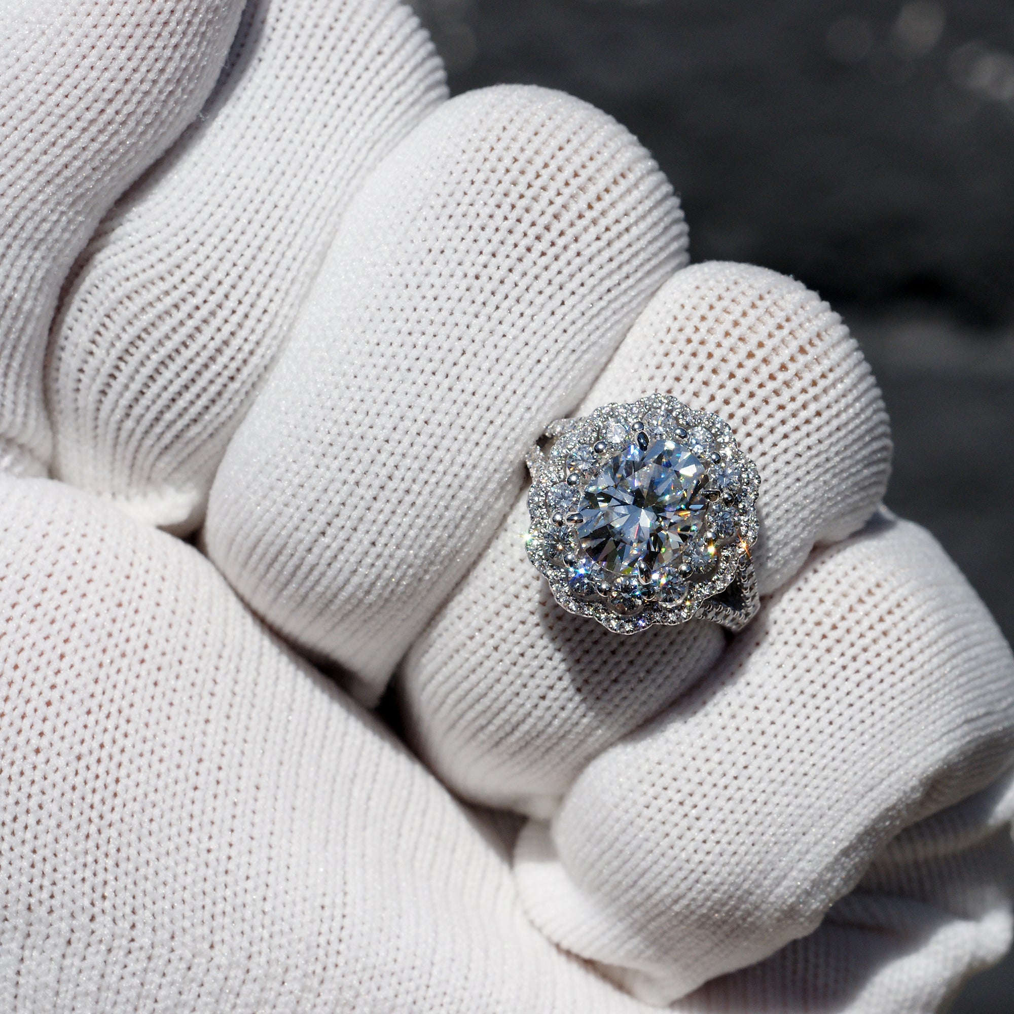 The Constance Oval Cut Moissanite Diamond Ring 18k White Gold (3.91ct. tw)