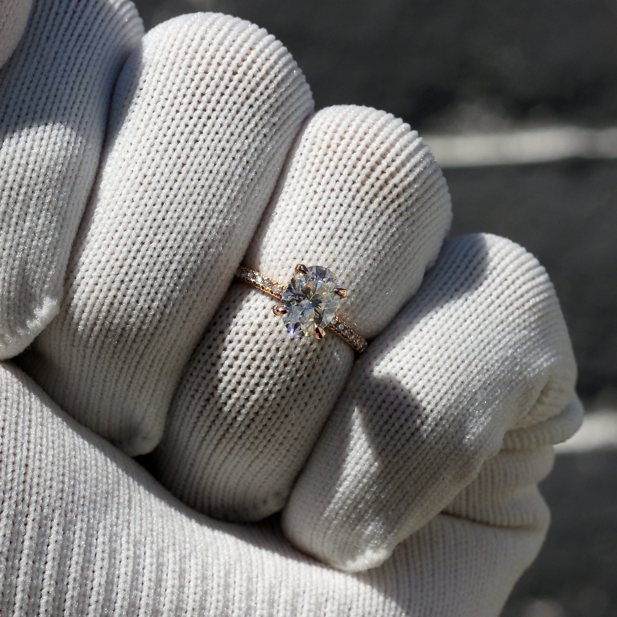 The Ava Oval Moissanite Engagement Ring 8x6mm (1.5mm Band)
