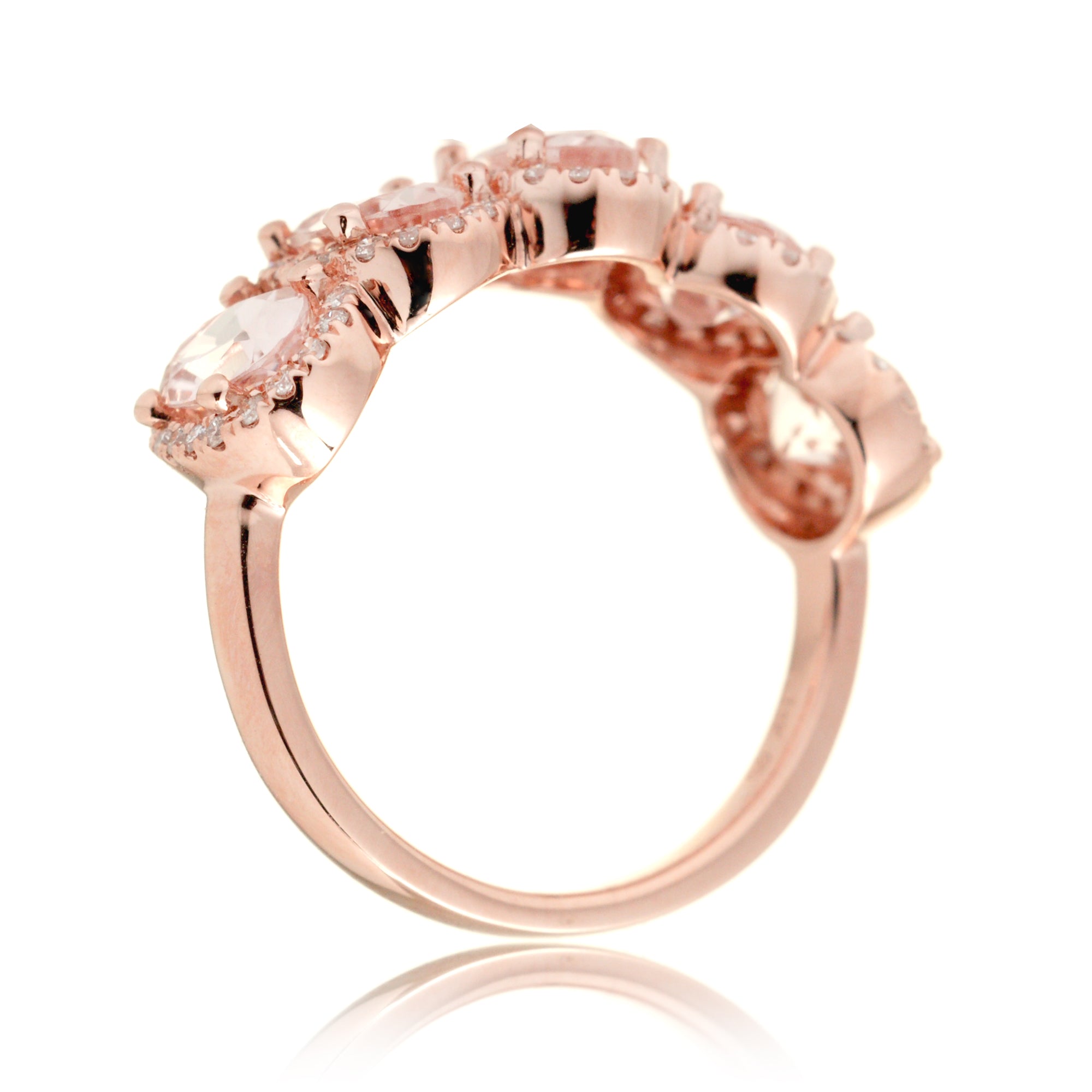 The Olivia Oval Morganite Wedding Anniversary Band