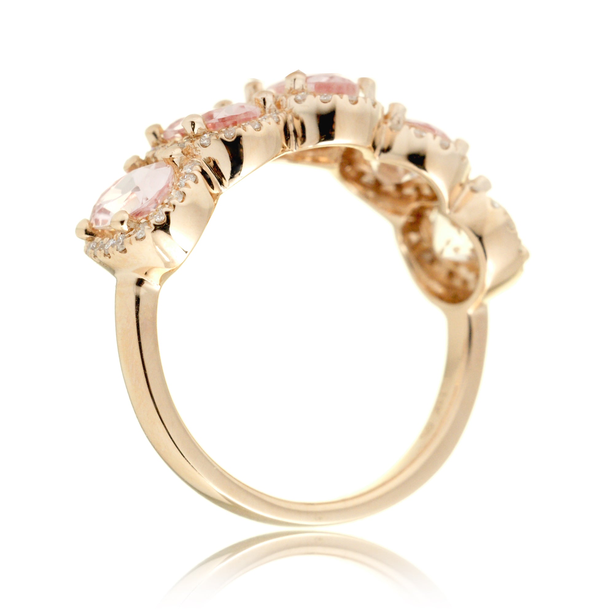 The Olivia Oval Morganite Wedding Anniversary Band