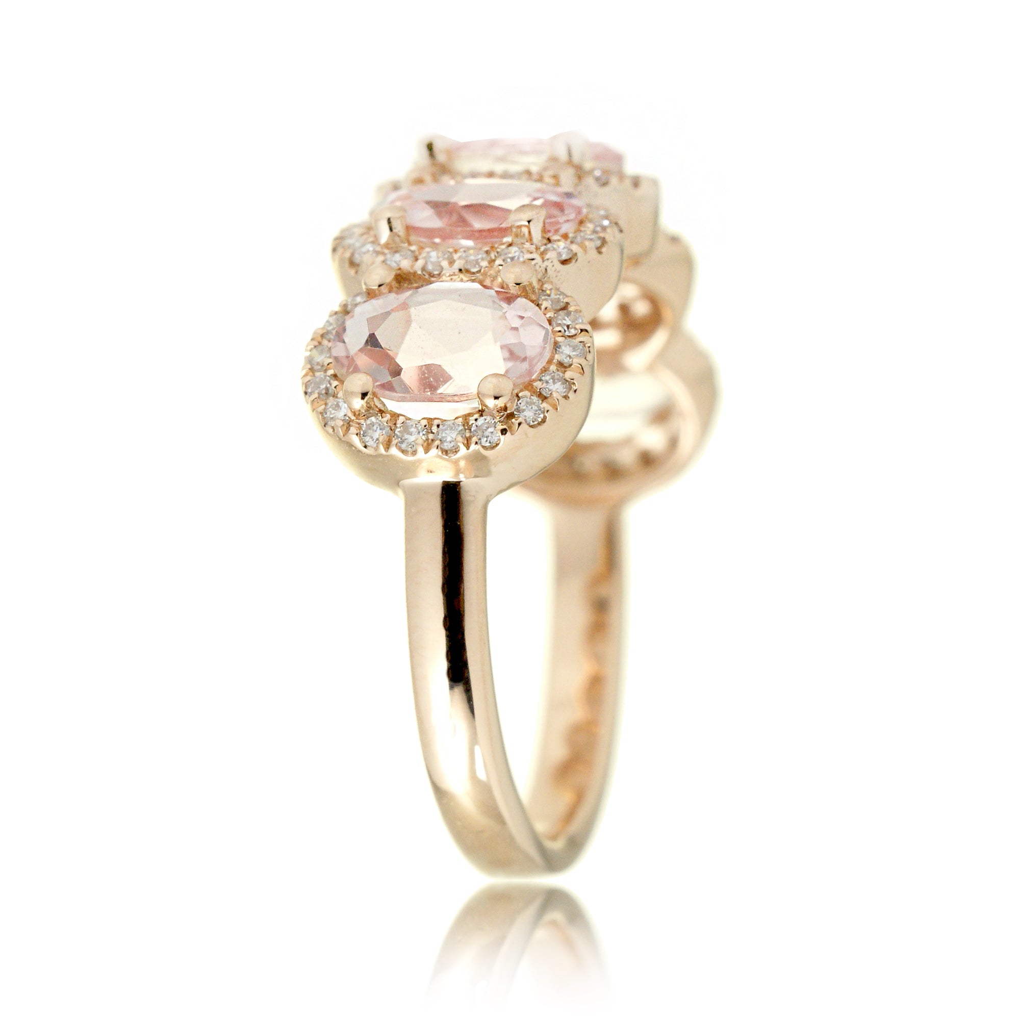 The Olivia Oval Morganite Wedding Anniversary Band