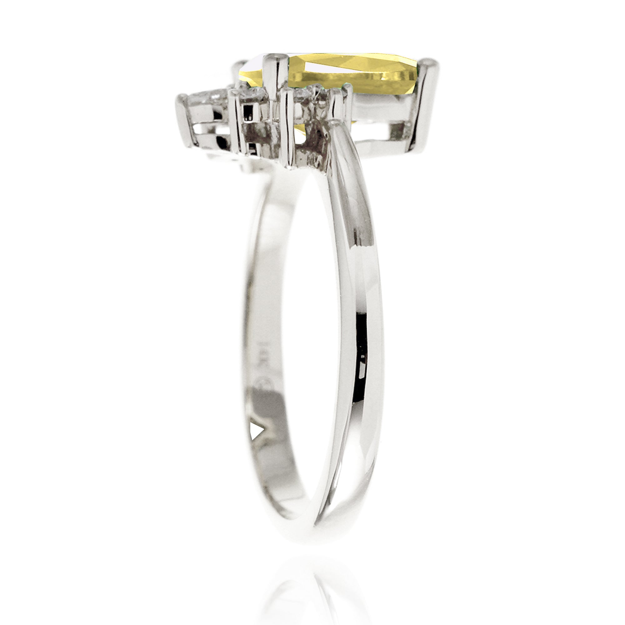 Yellow sapphire teardrop ring the Pacey white gold