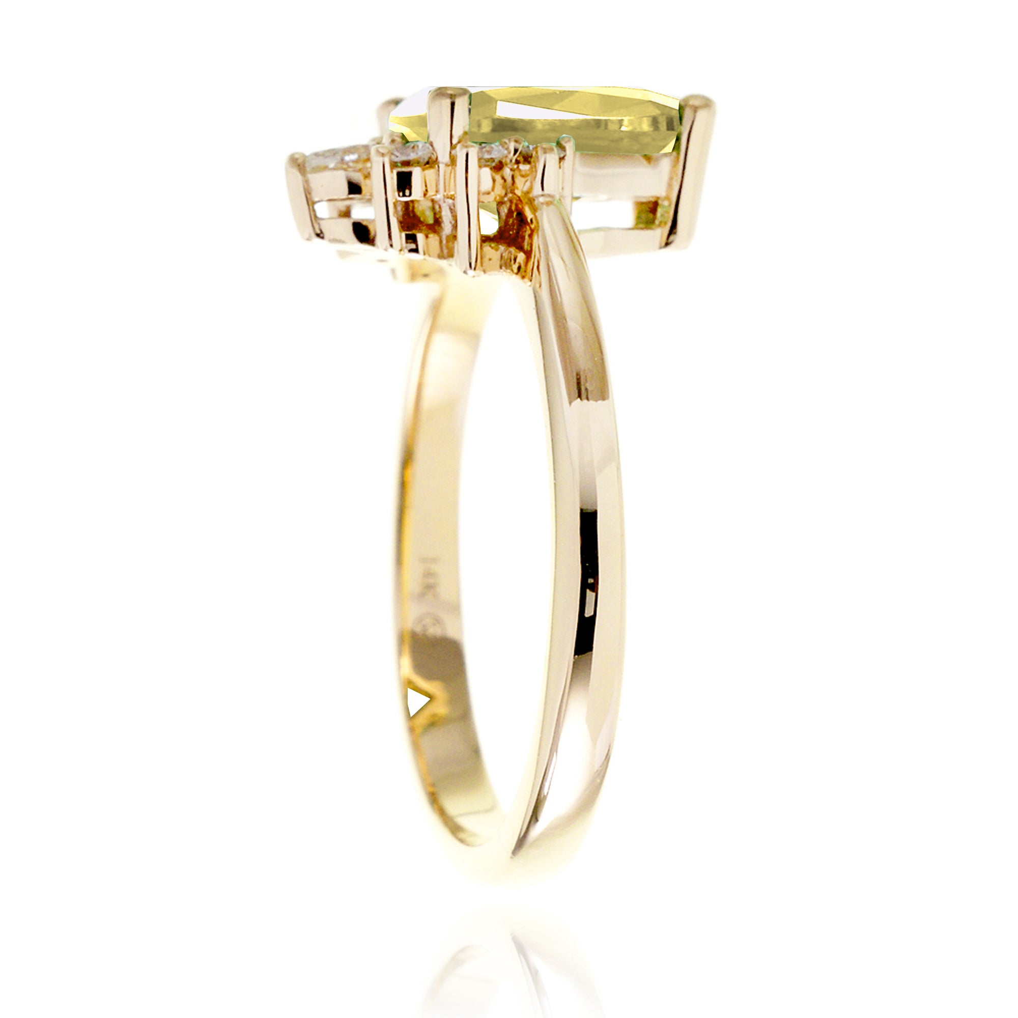 Yellow sapphire teardrop ring the Pacey yellow gold