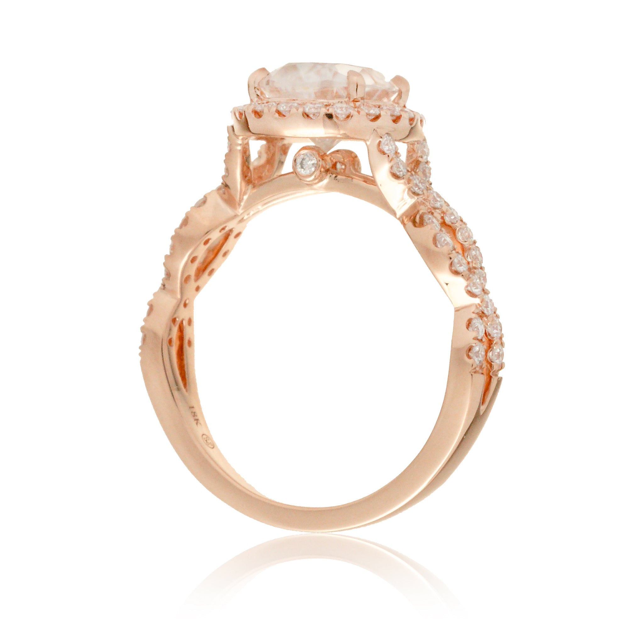 The Rosy Pear Moissanite Ring