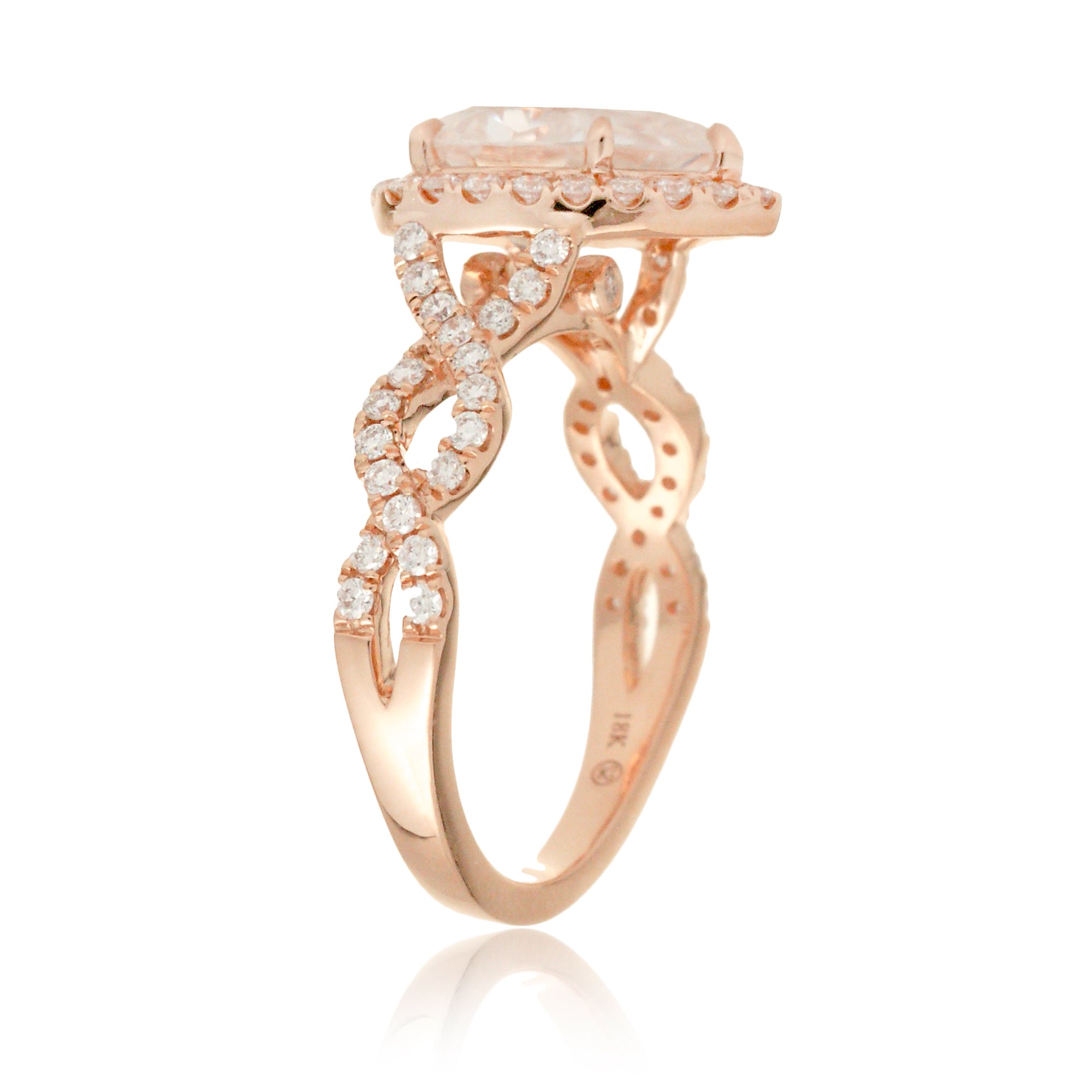 The Rosy Pear Moissanite Ring