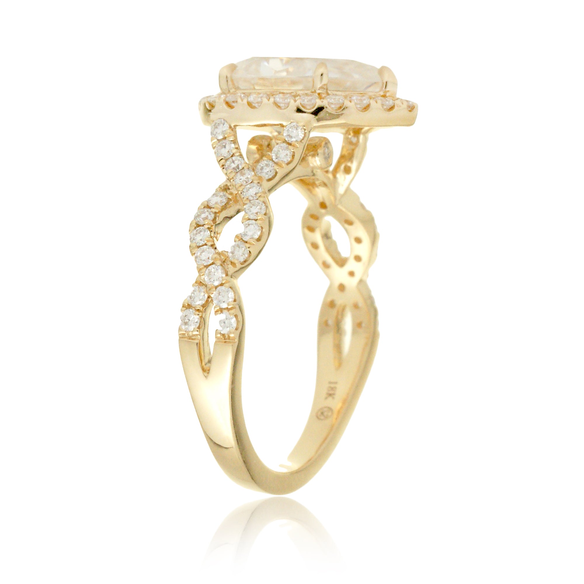 The Rosy Pear Moissanite Ring
