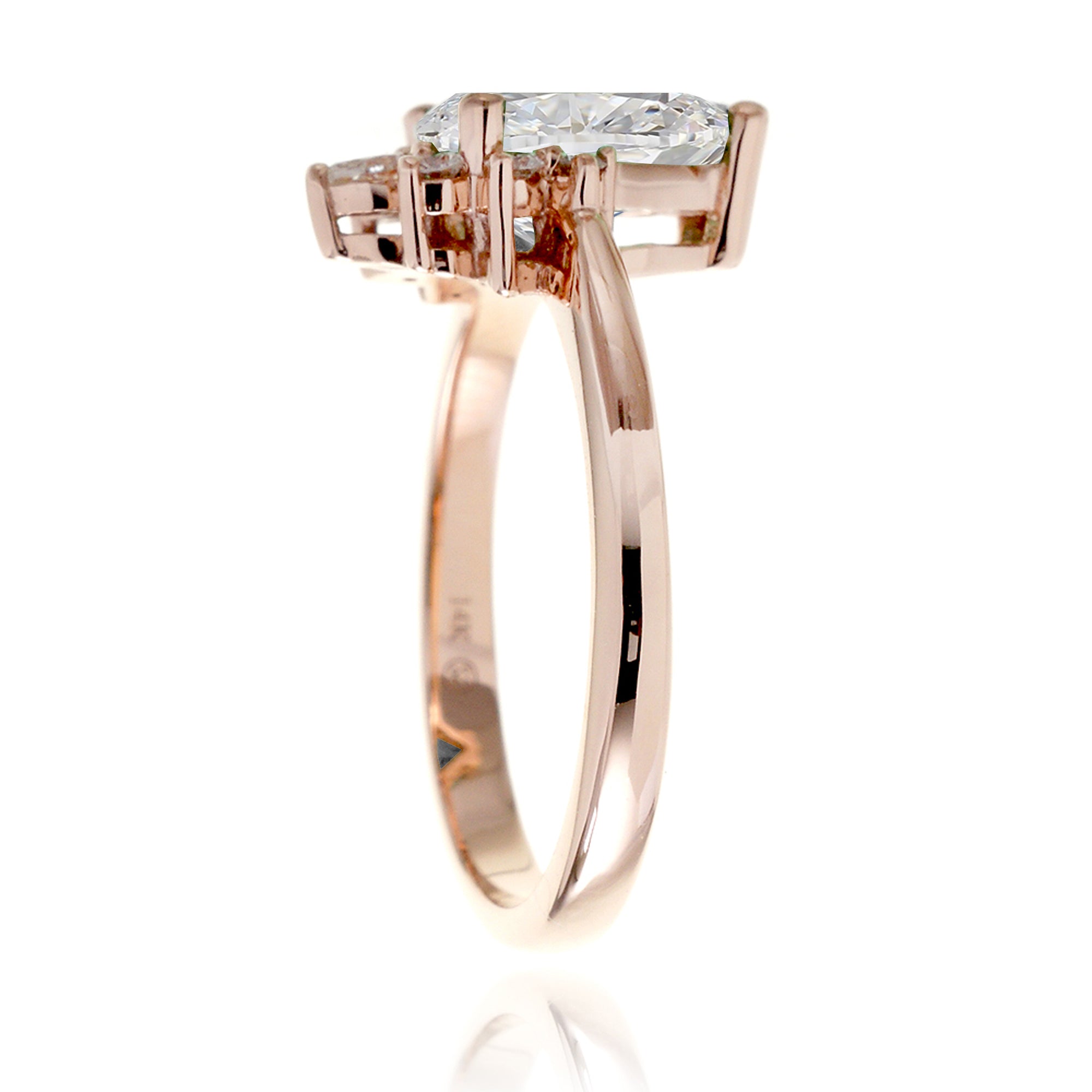 The Pacey Pear Moissanite & Diamond Ring