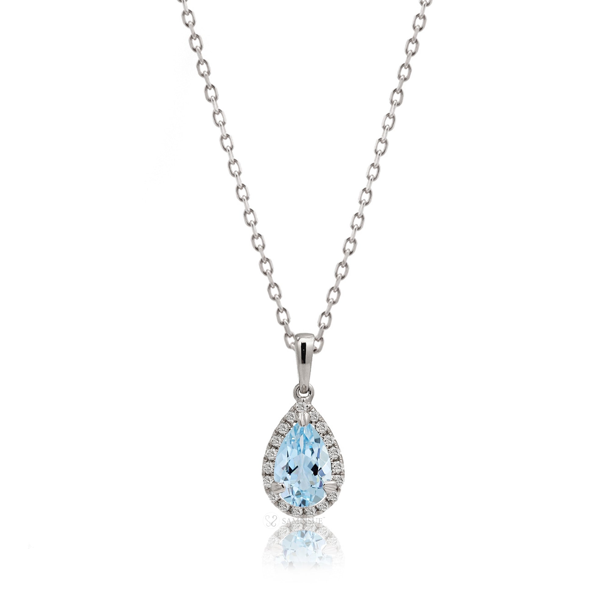 The Signature Pear Aquamarine Pendant