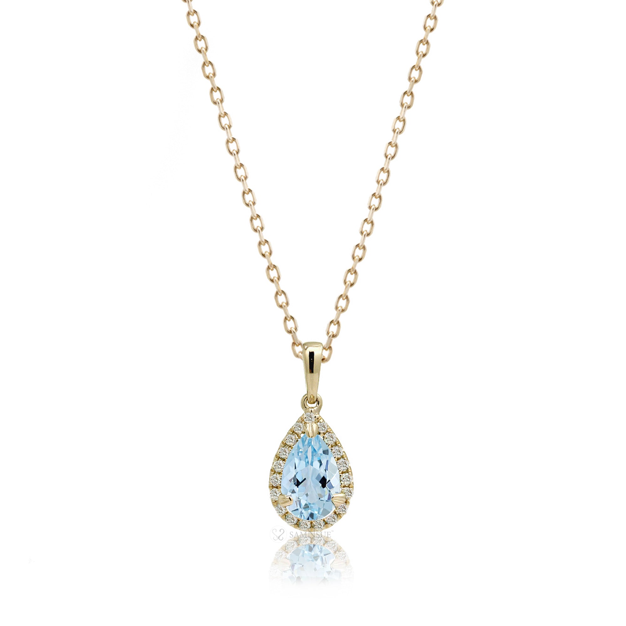 The Signature Pear Aquamarine Pendant