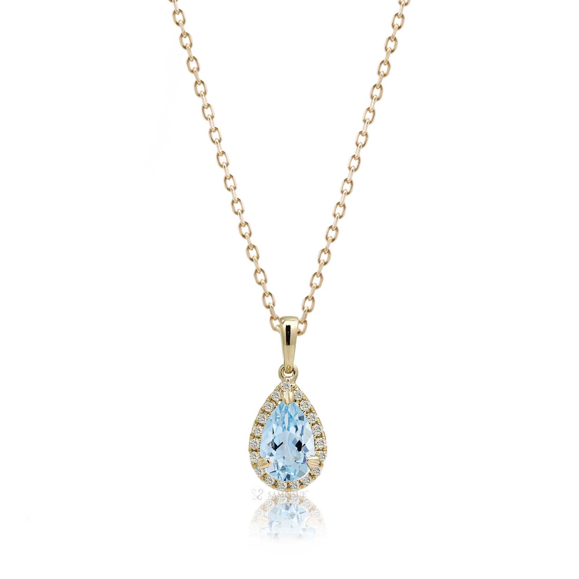 The Signature Pear Aquamarine Pendant