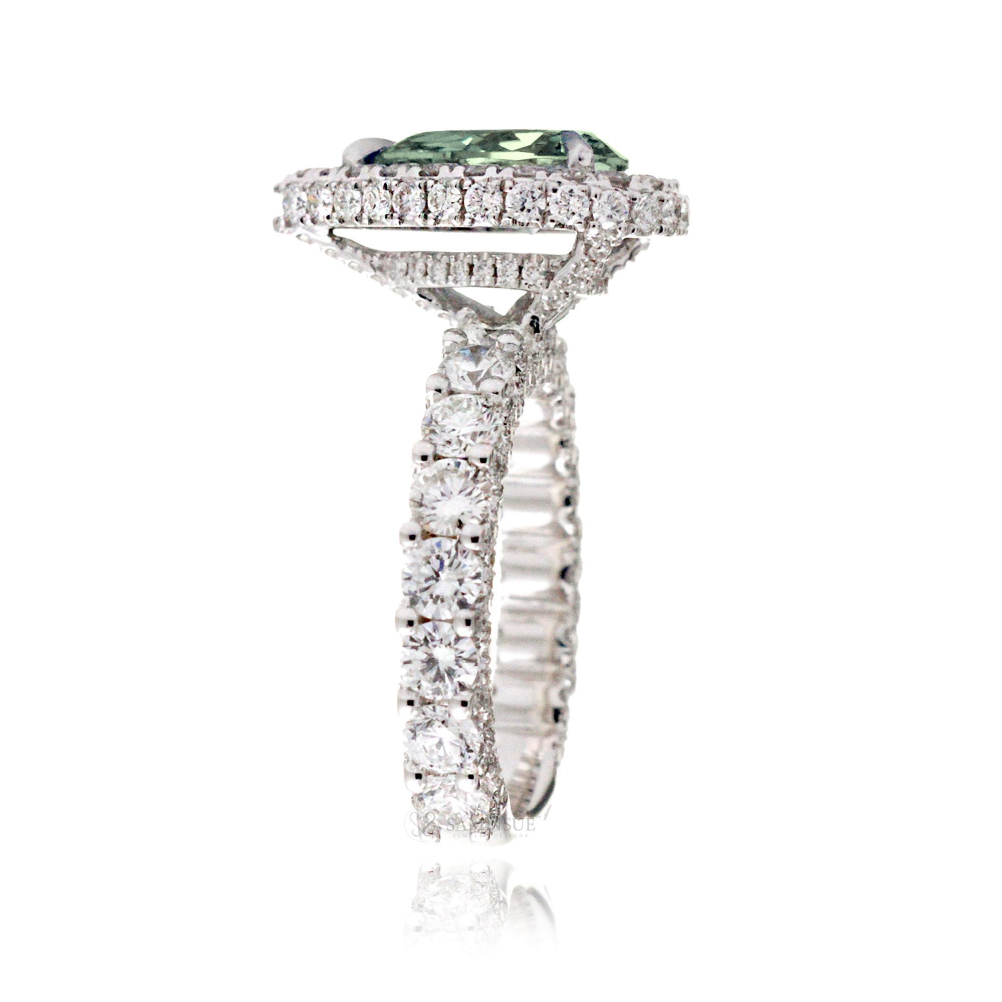 The Florence Pear Green Sapphire Ring