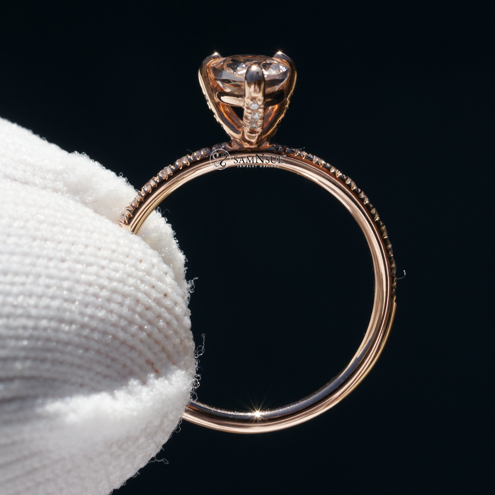 The Pear Ava Morganite Ring 14k Rose Gold (8x5mm)