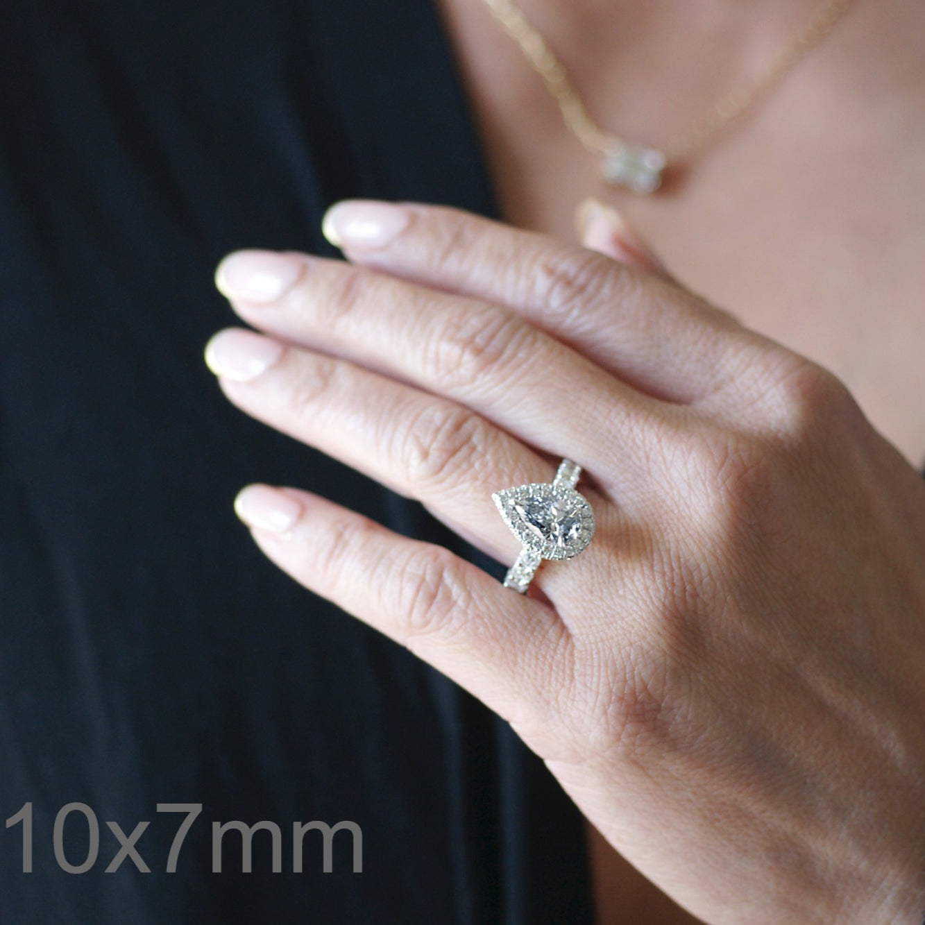 The Florence Pear Moissanite Ring