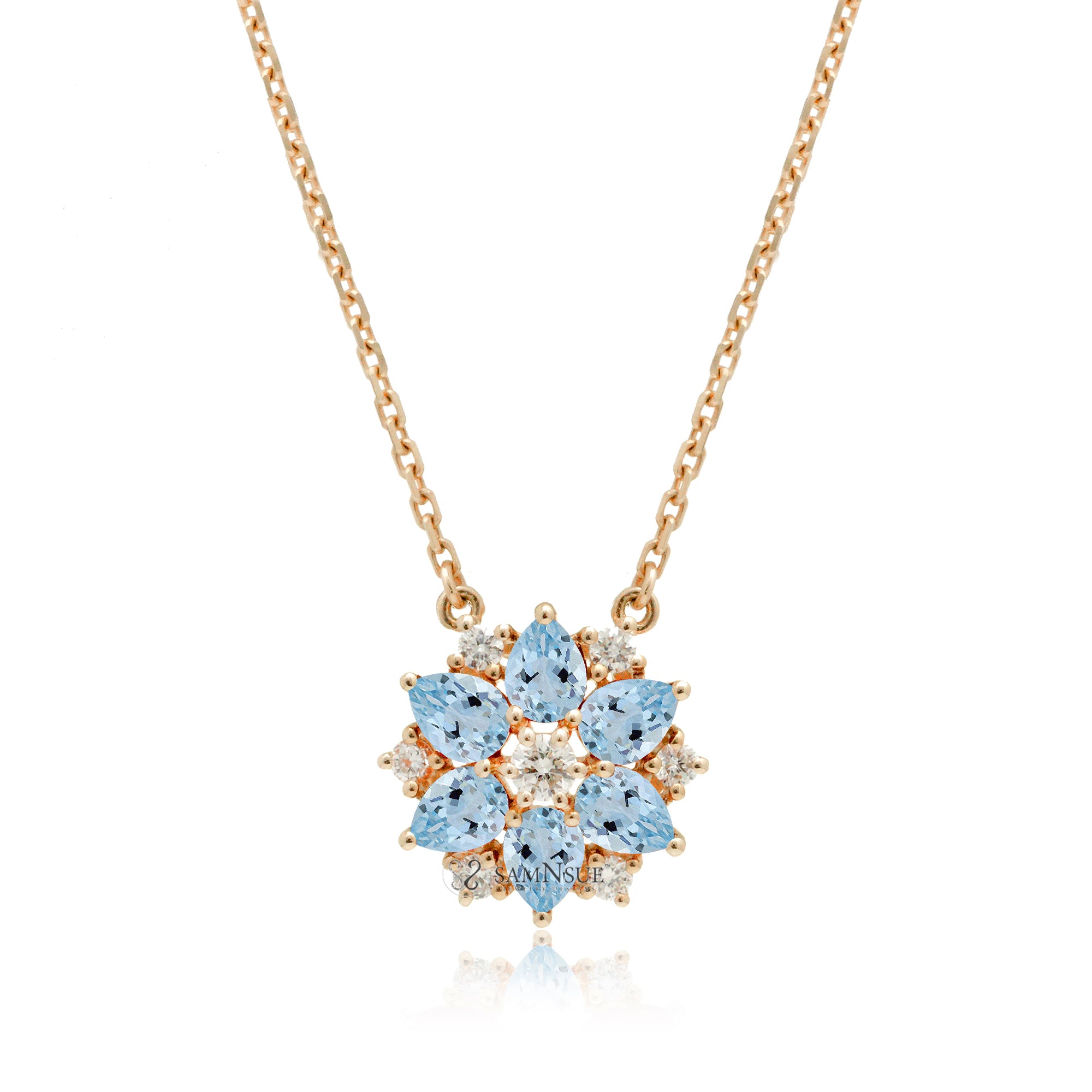 The Lotus Gem & Diamond Necklace