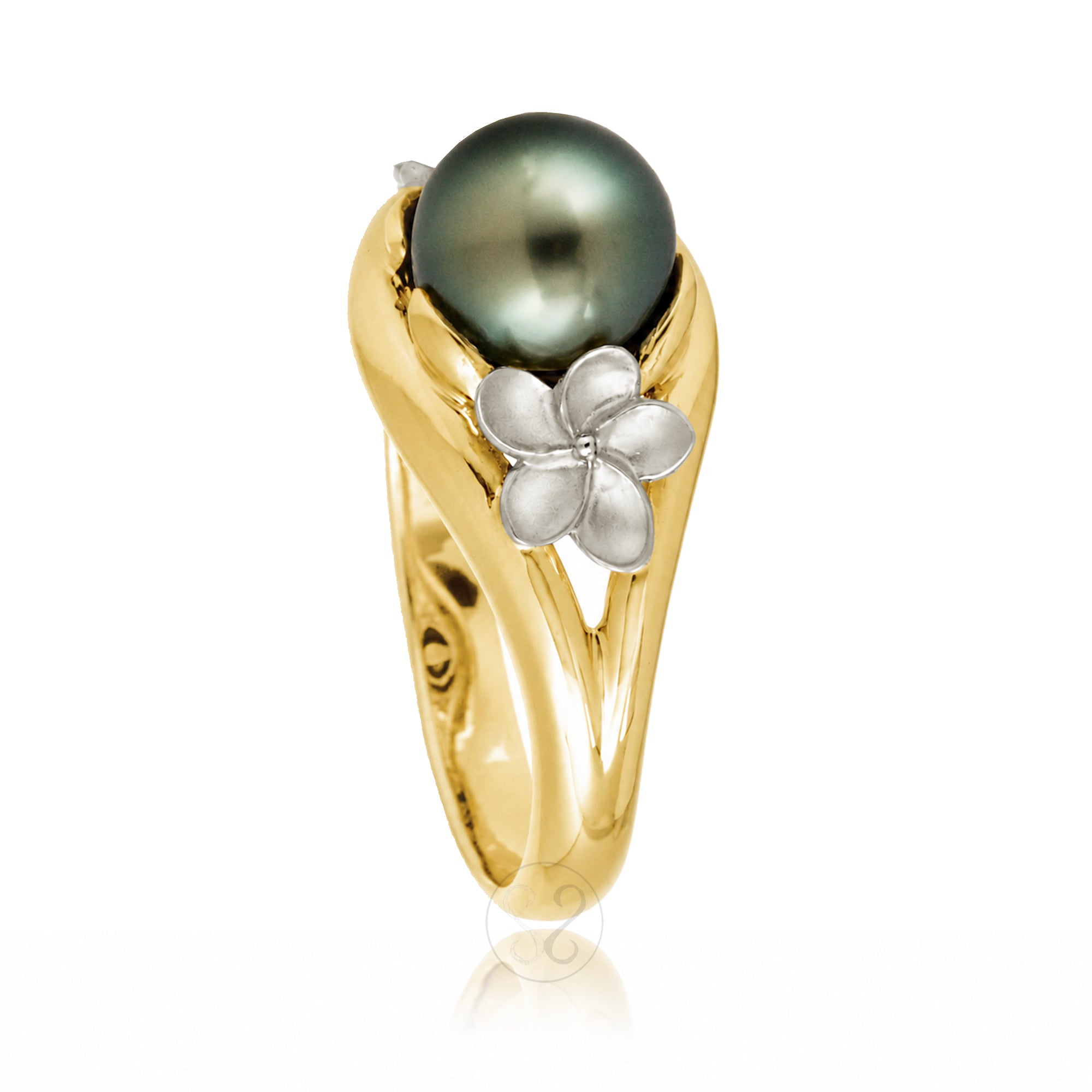 The Plumeria Pearl Embrace Ring