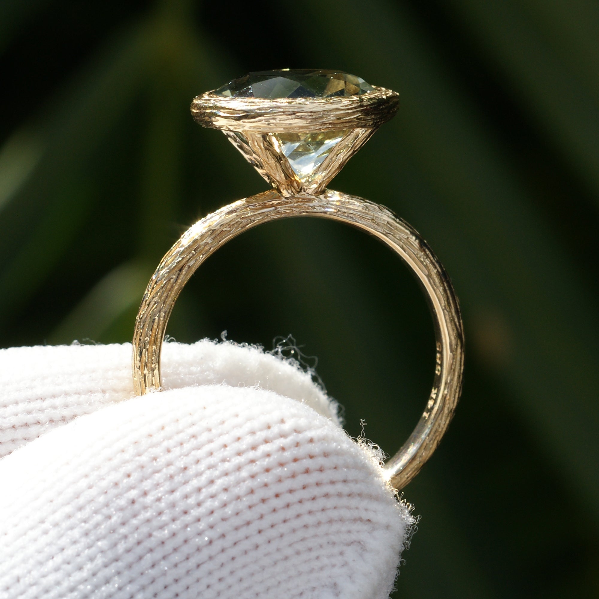 The Twig Round Prasiolite Ring (10mm)