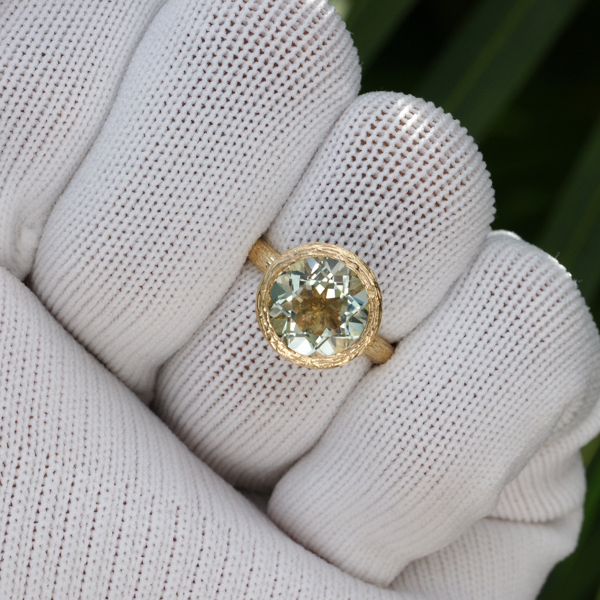 The Twig Round Prasiolite Ring (10mm)