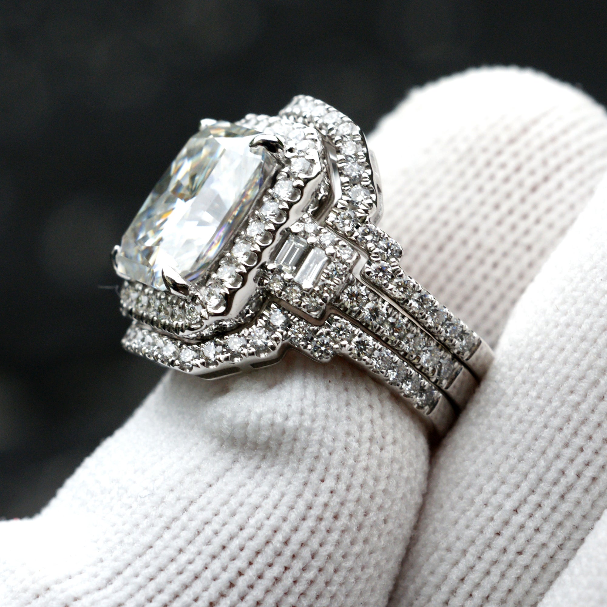 The Cali 11x9mm Radiant Moissanite Engagement Wedding Set - 3 Rings
