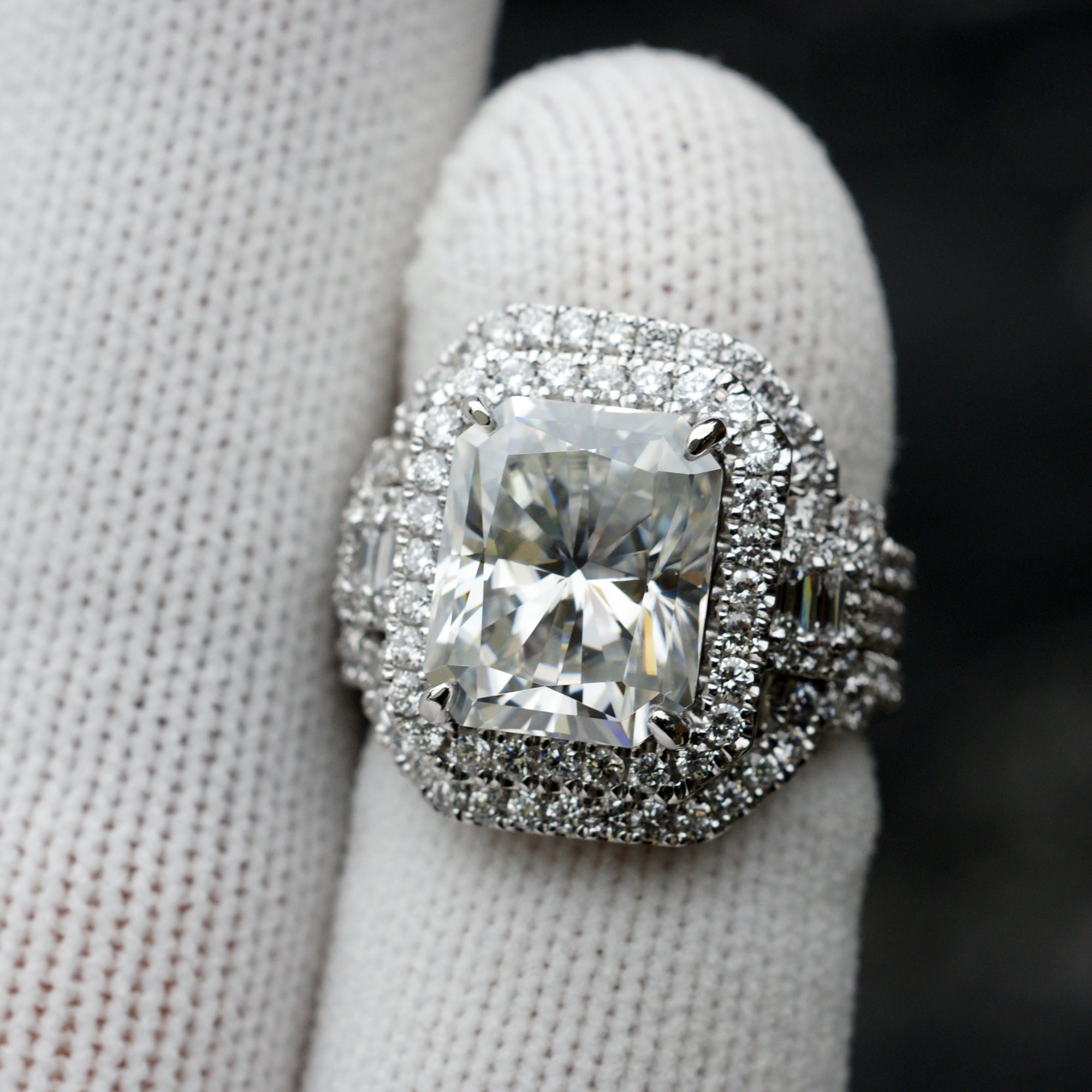 The Cali 11x9mm Radiant Moissanite Engagement Wedding Set - 3 Rings