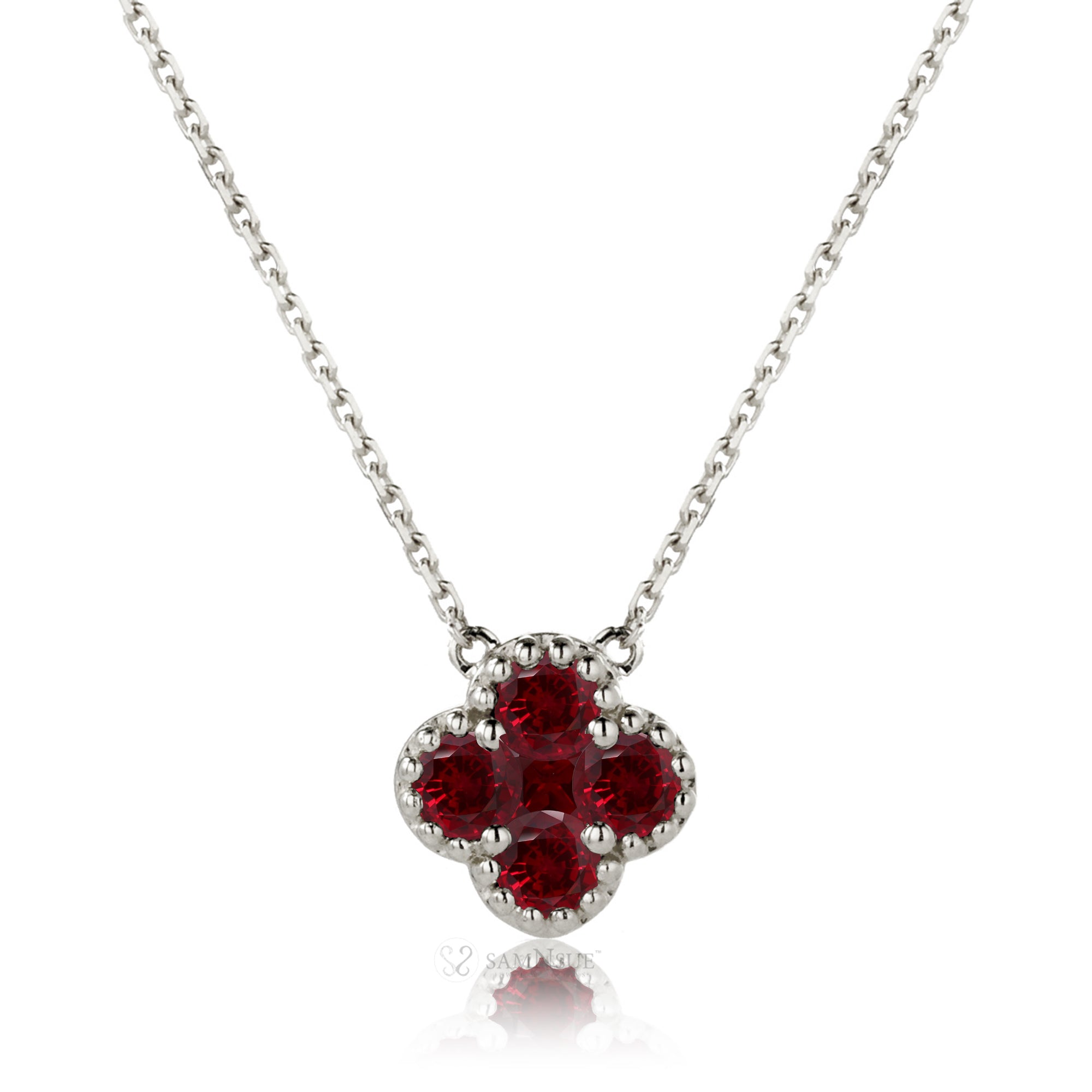 The Clover Bezel-Beaded Necklace