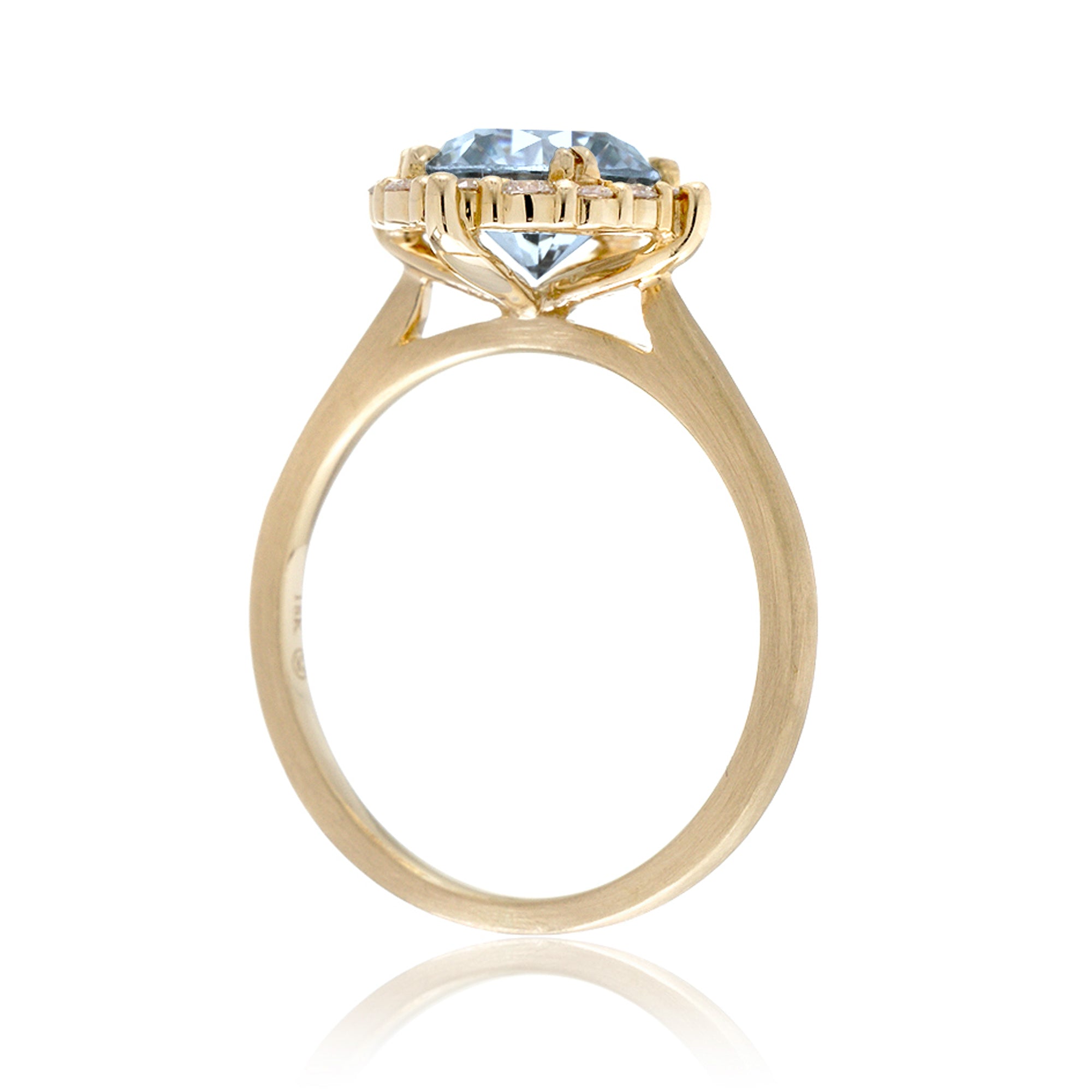 The Haley Round Cut Aquamarine Ring