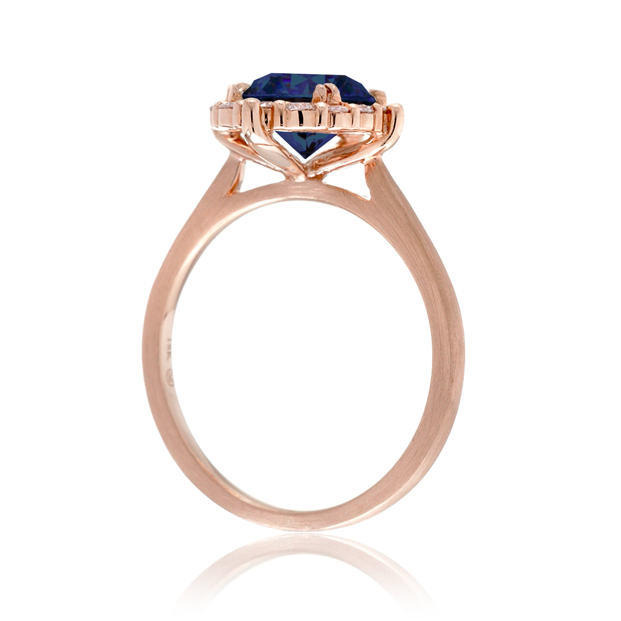 The Haley Round Cut Blue Sapphire Ring