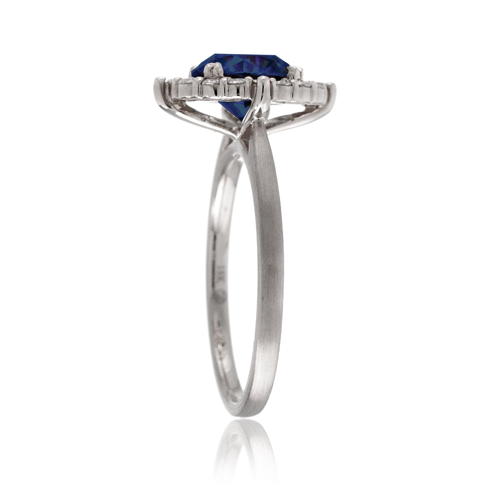 The Haley Round Cut Blue Sapphire Ring