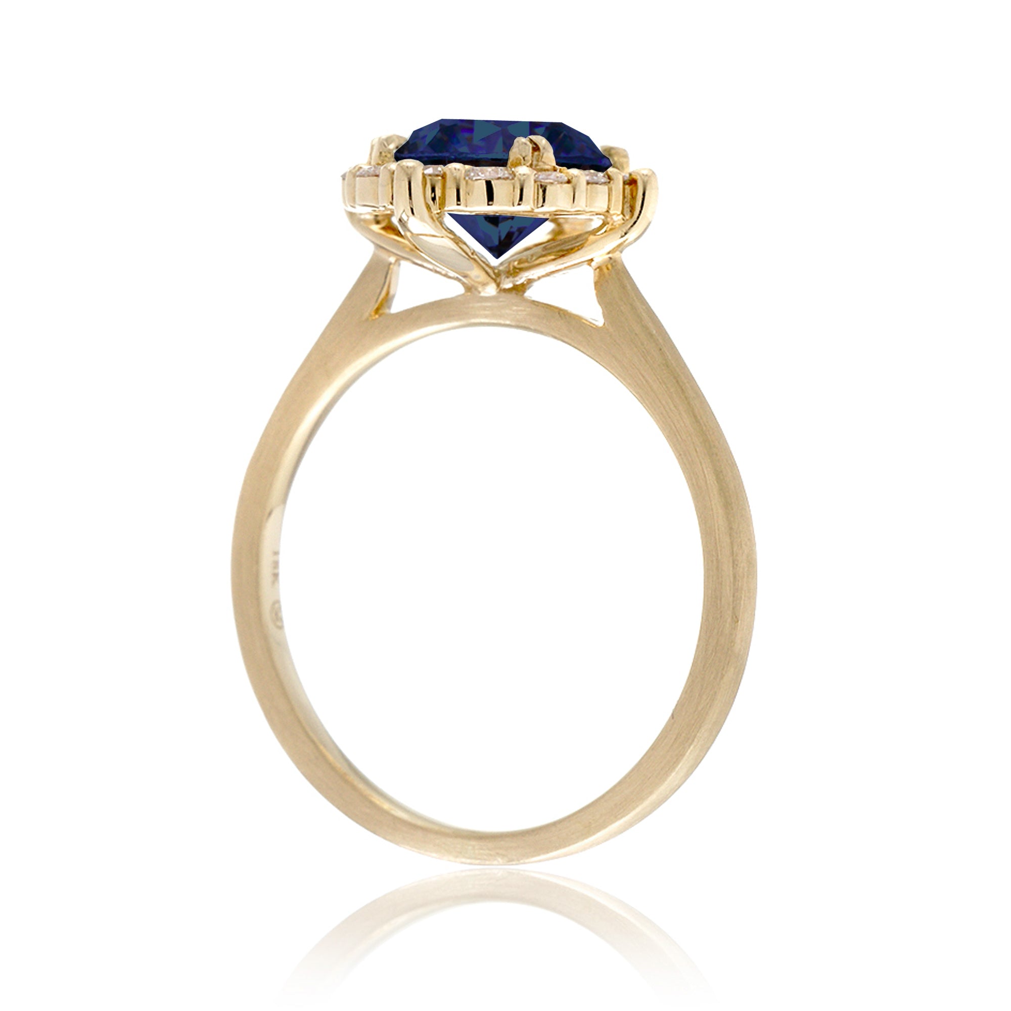 The Haley Round Cut Blue Sapphire Ring