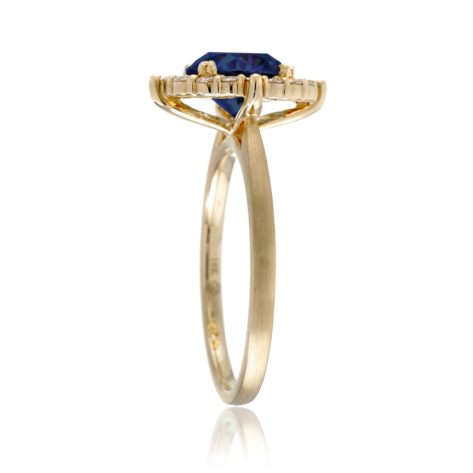 The Haley Round Cut Blue Sapphire Ring