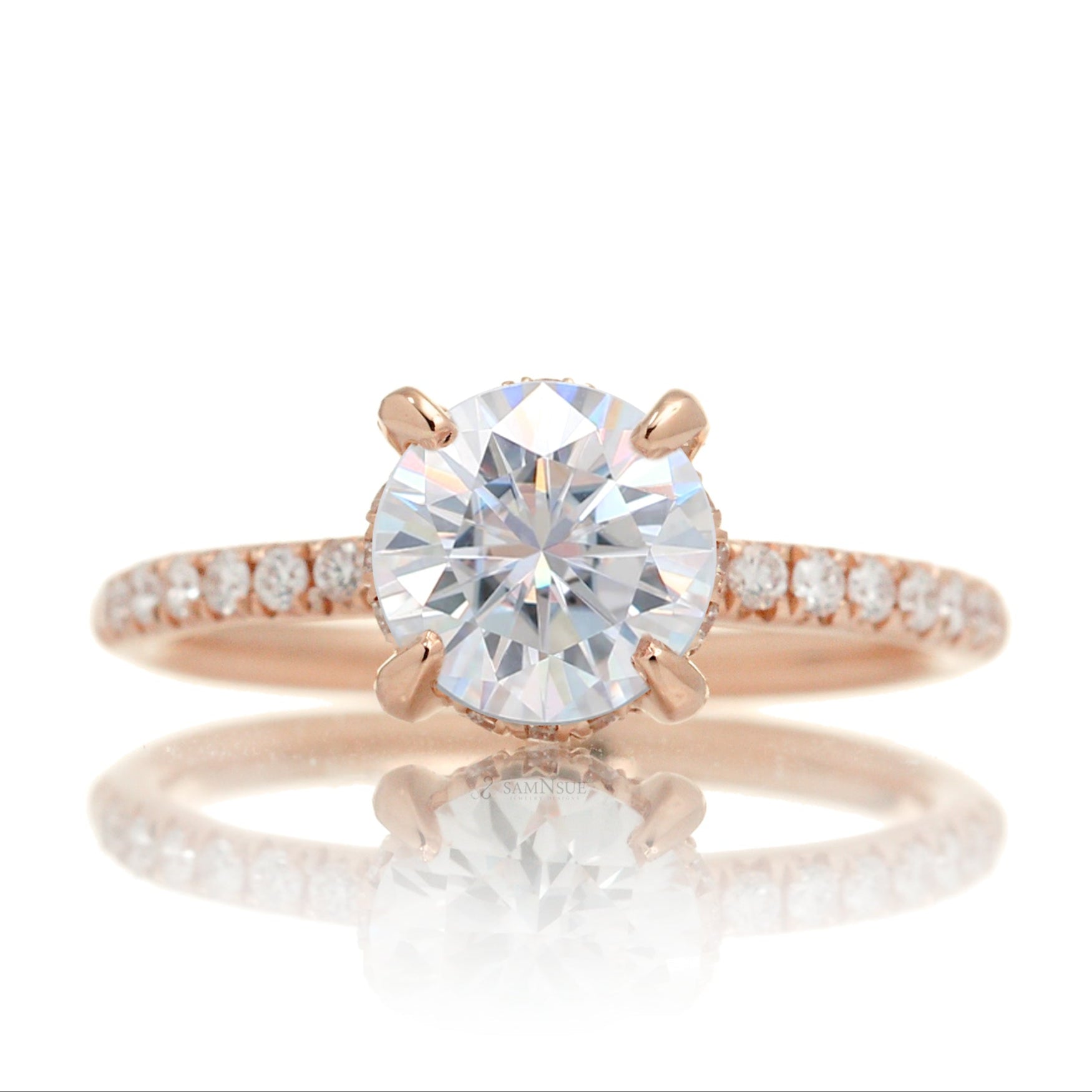 The Drenched Solitaire Round Moissanite Ring