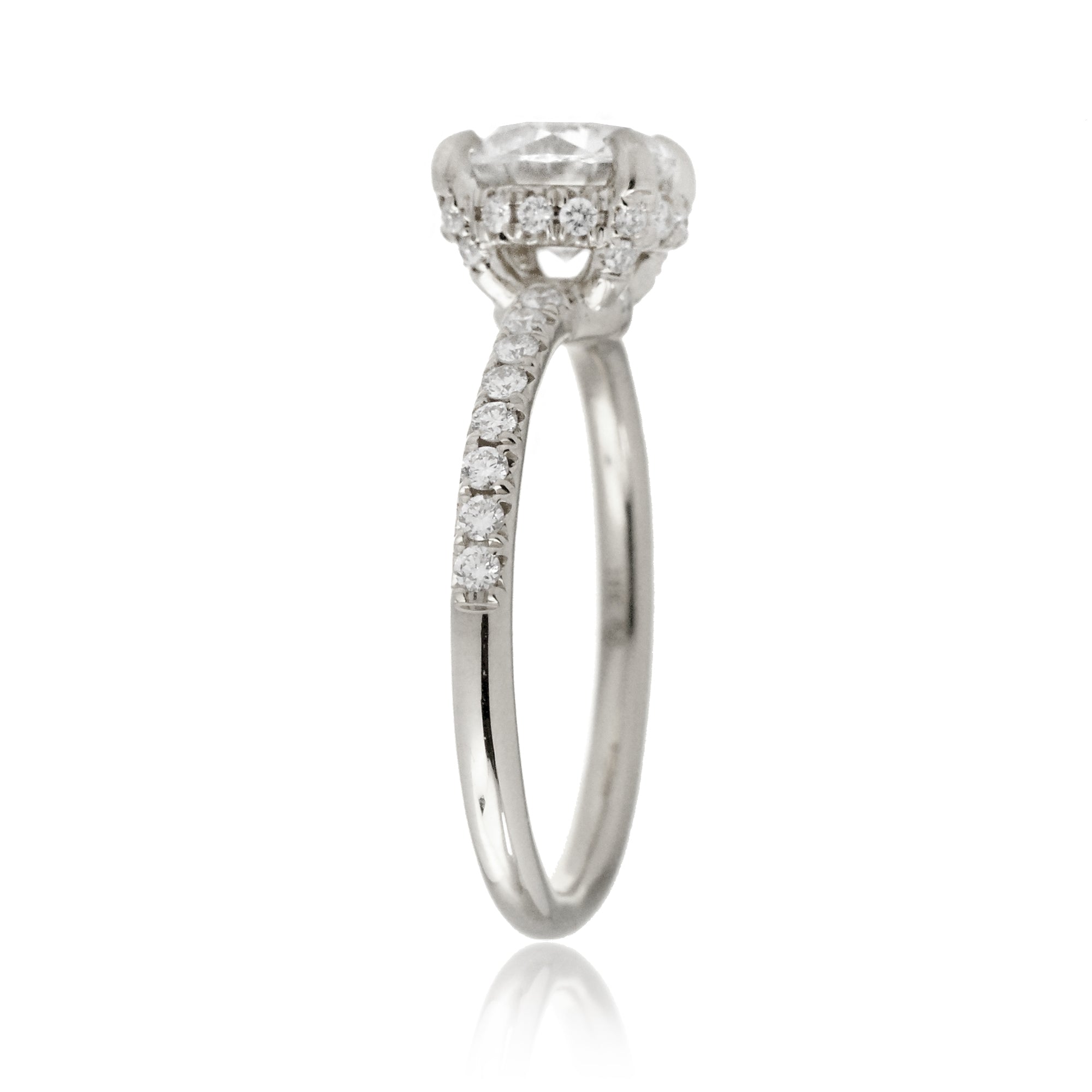 The Drenched Solitaire Round Moissanite Ring