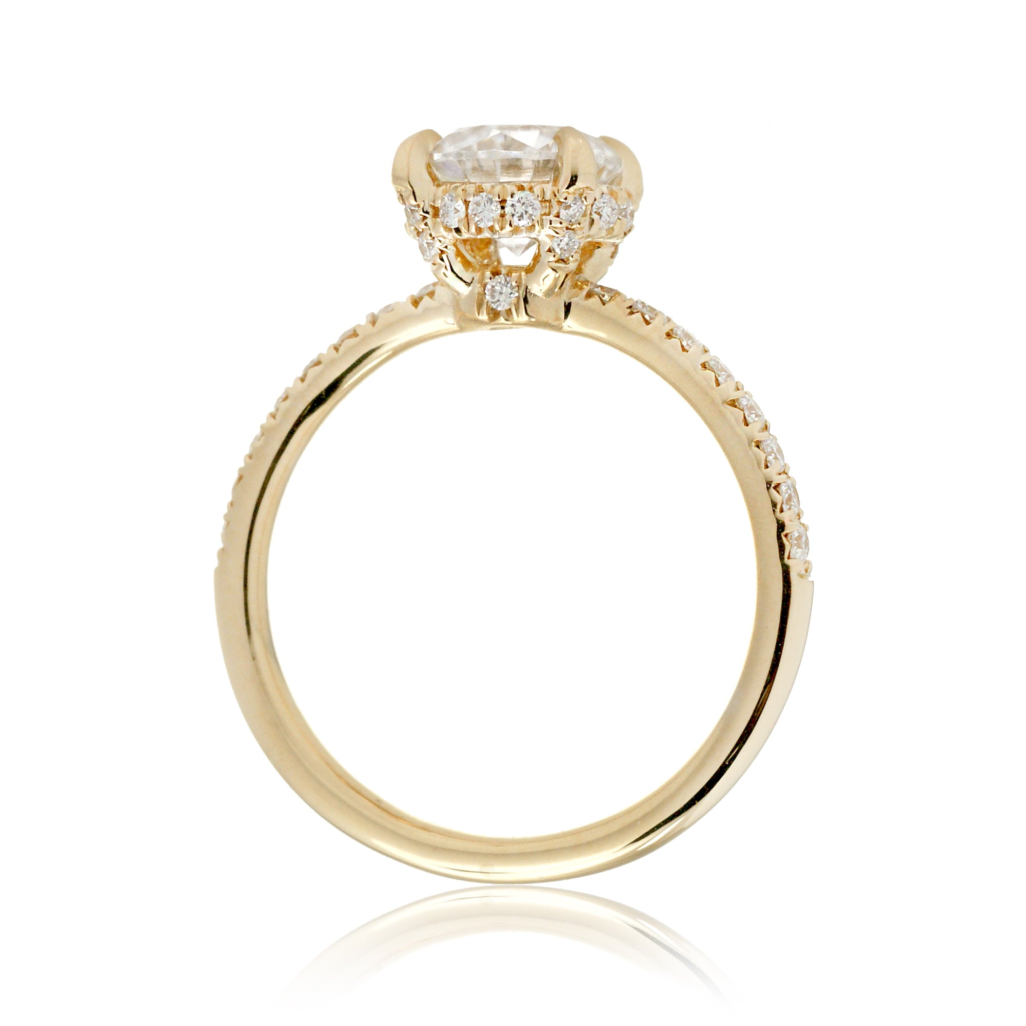 The Drenched Solitaire Round Moissanite Ring