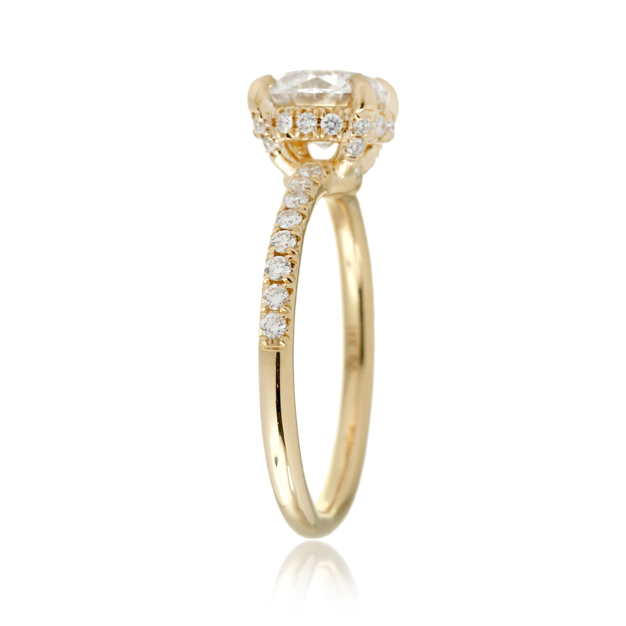The Drenched Solitaire Round Moissanite Ring