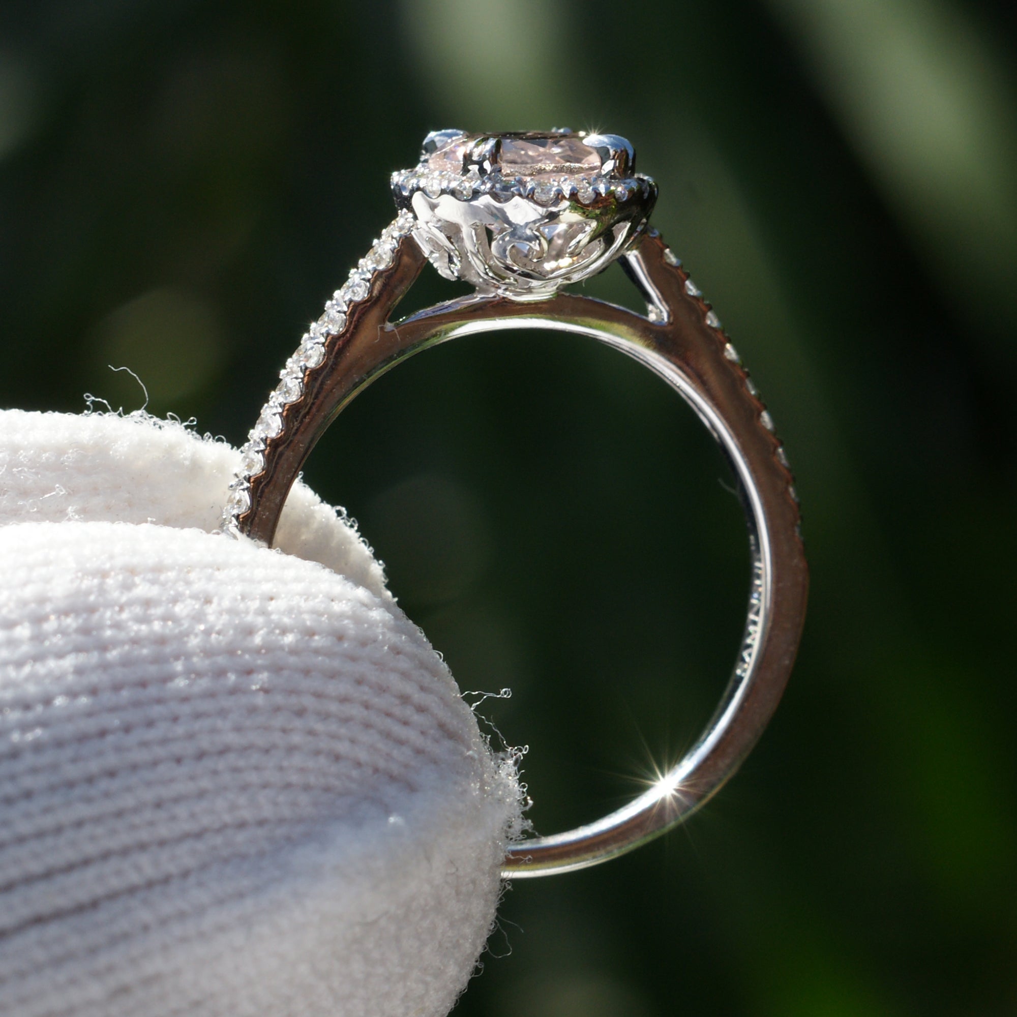 The Signature Round Morganite 6mm 14k White Gold Ring