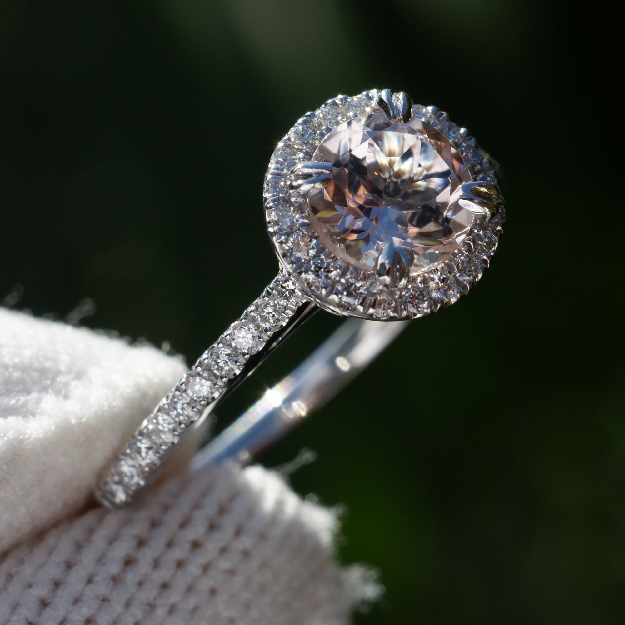 The Signature Round Morganite 6mm 14k White Gold Ring