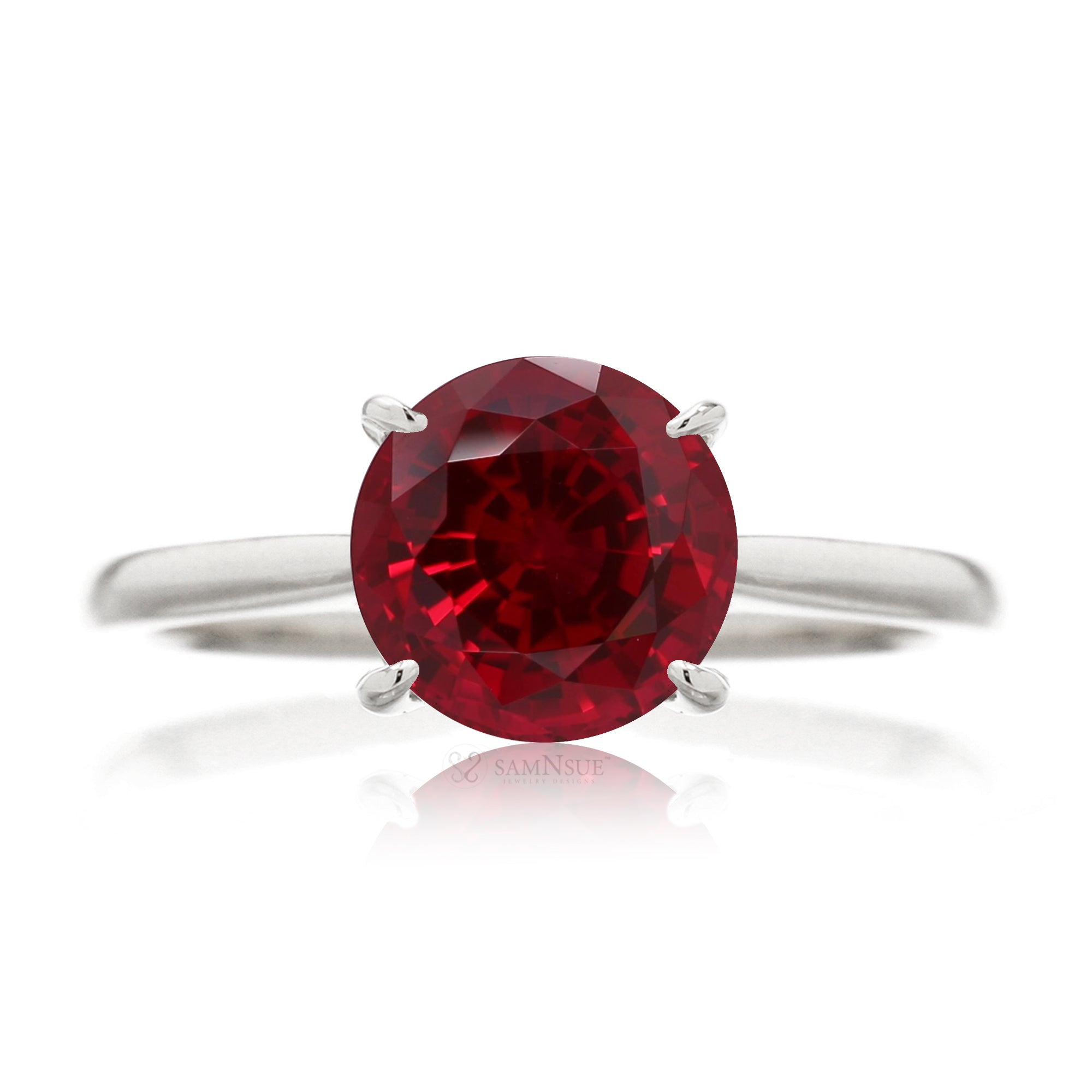 The Emily Round Ruby Ring (Lab-Grown)
