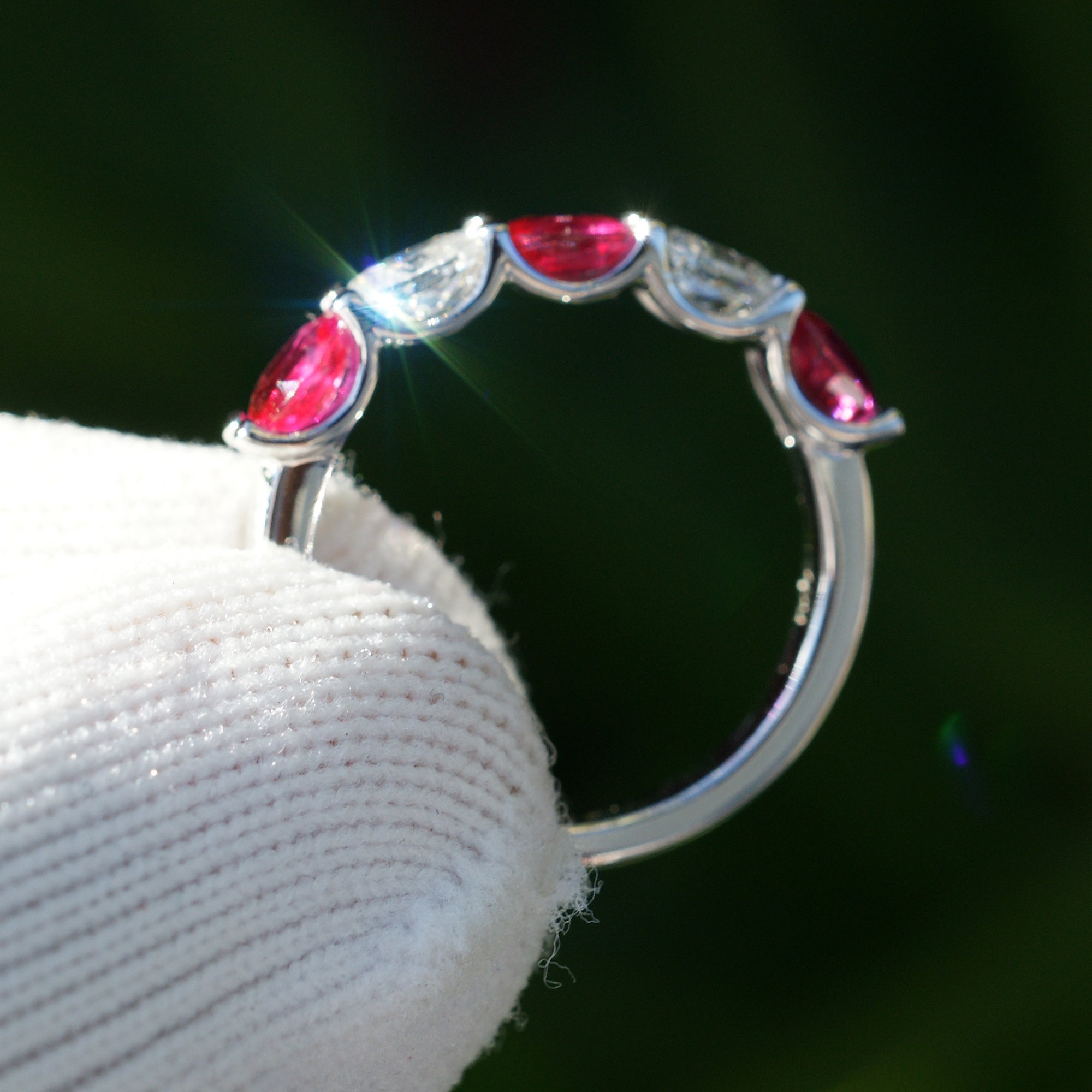 The Ursula Oval Ruby & Diamond Band