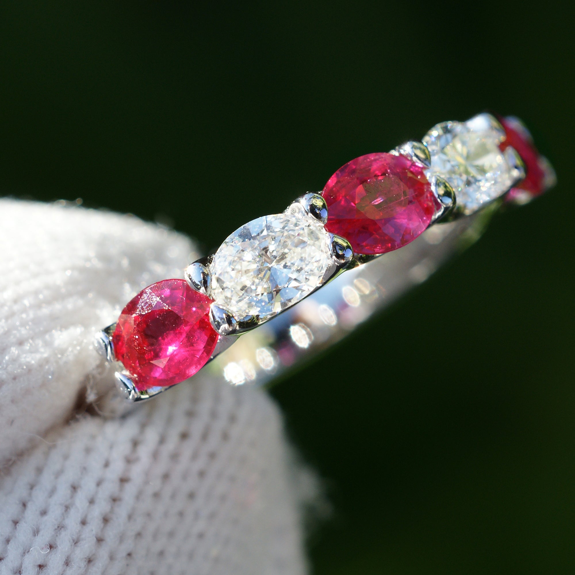 The Ursula Oval Ruby & Diamond Band