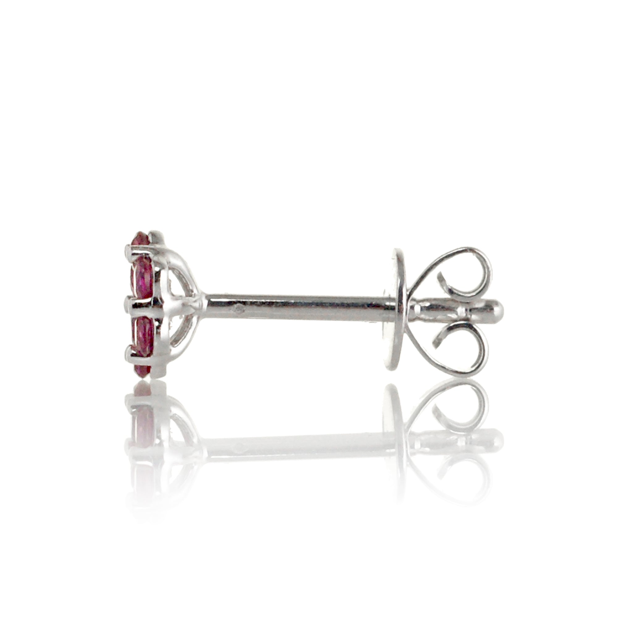 The Flower Ruby And Diamond Stud Earrings