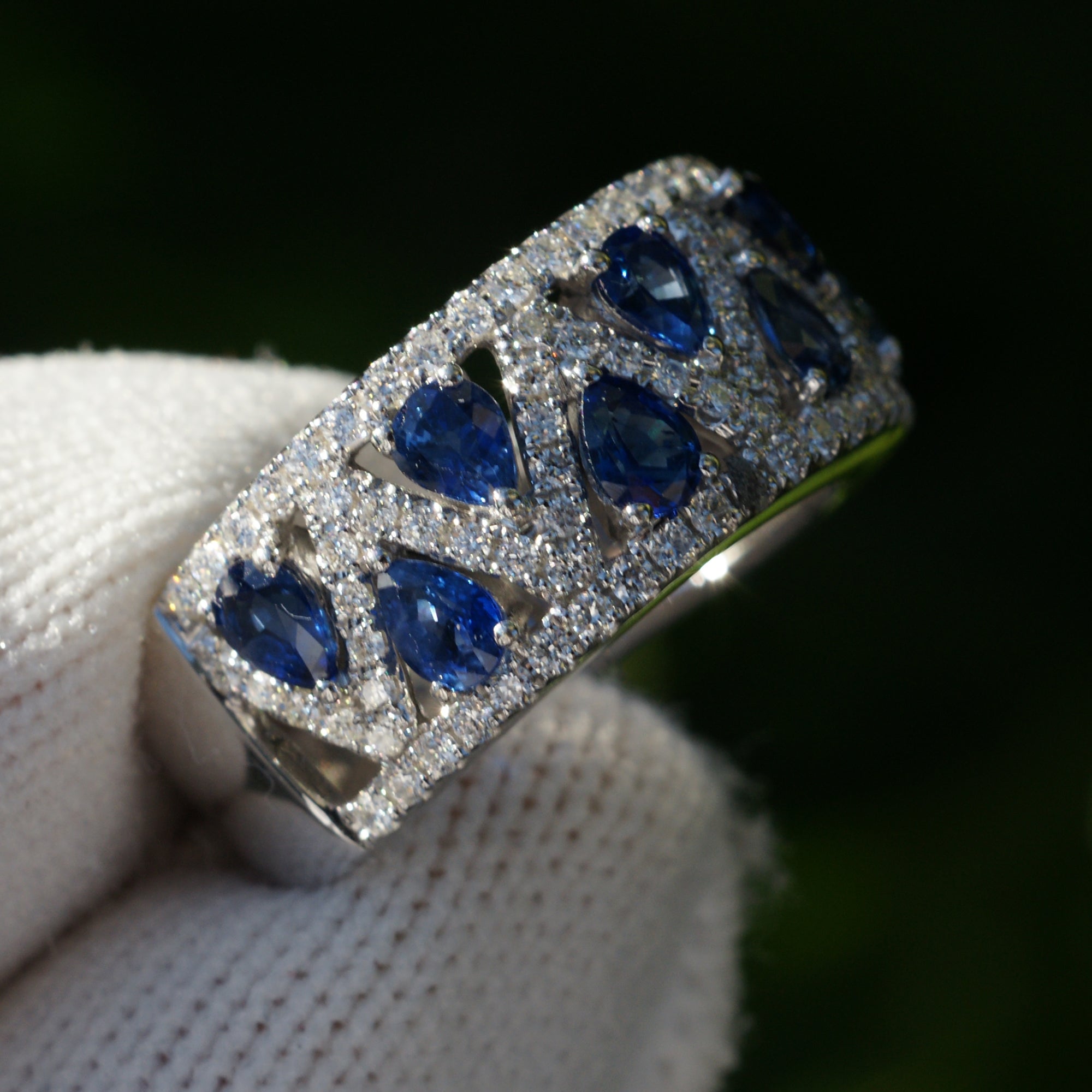 The Ivonne Pear Sapphire & Diamond Ring