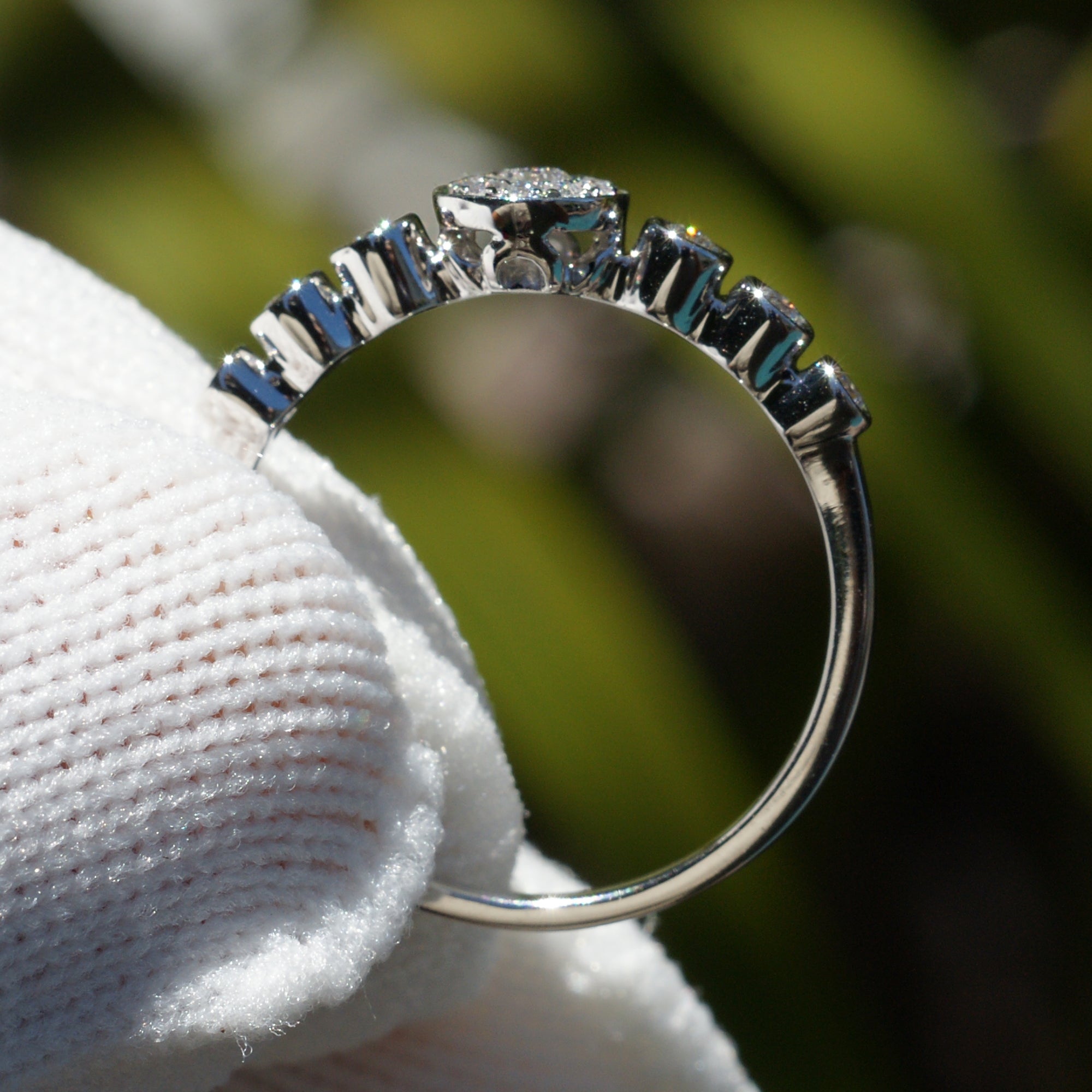 The Seven Stars Aligned Diamond Ring