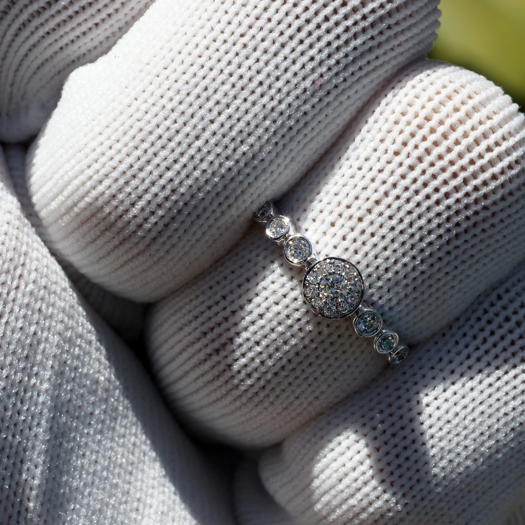 The Seven Stars Aligned Diamond Ring