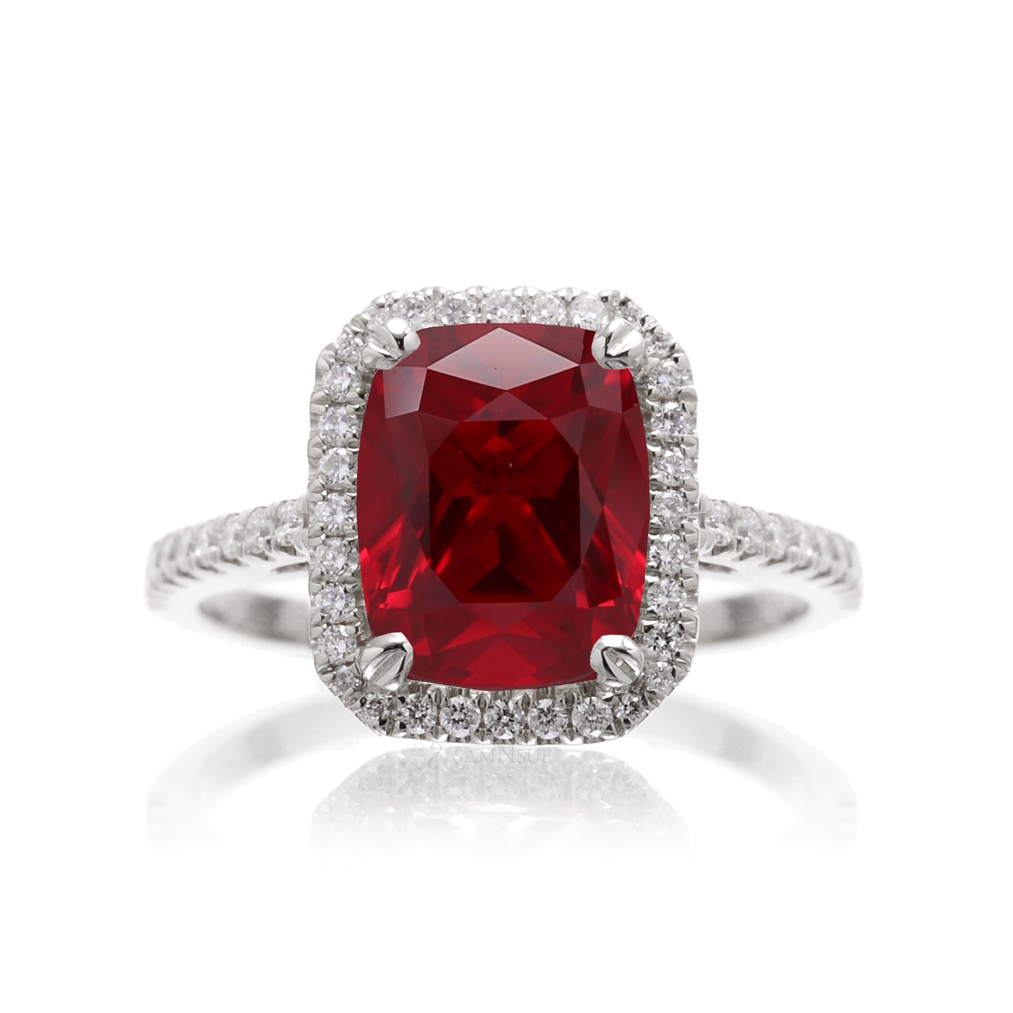 The Signature Cushion Cut Ruby Ring
