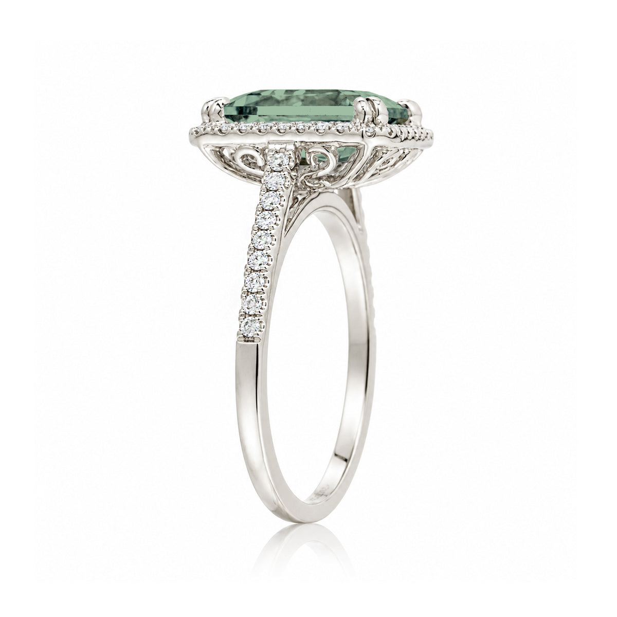 The Signature Cushion Green Sapphire Ring