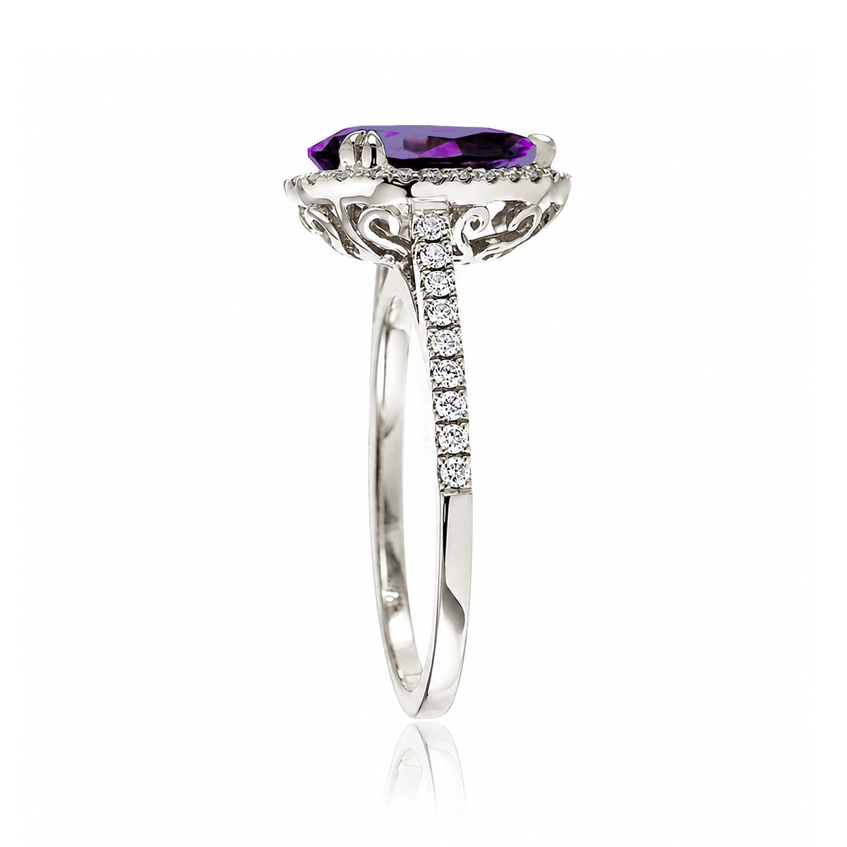 The Signature Pear Amethyst Ring