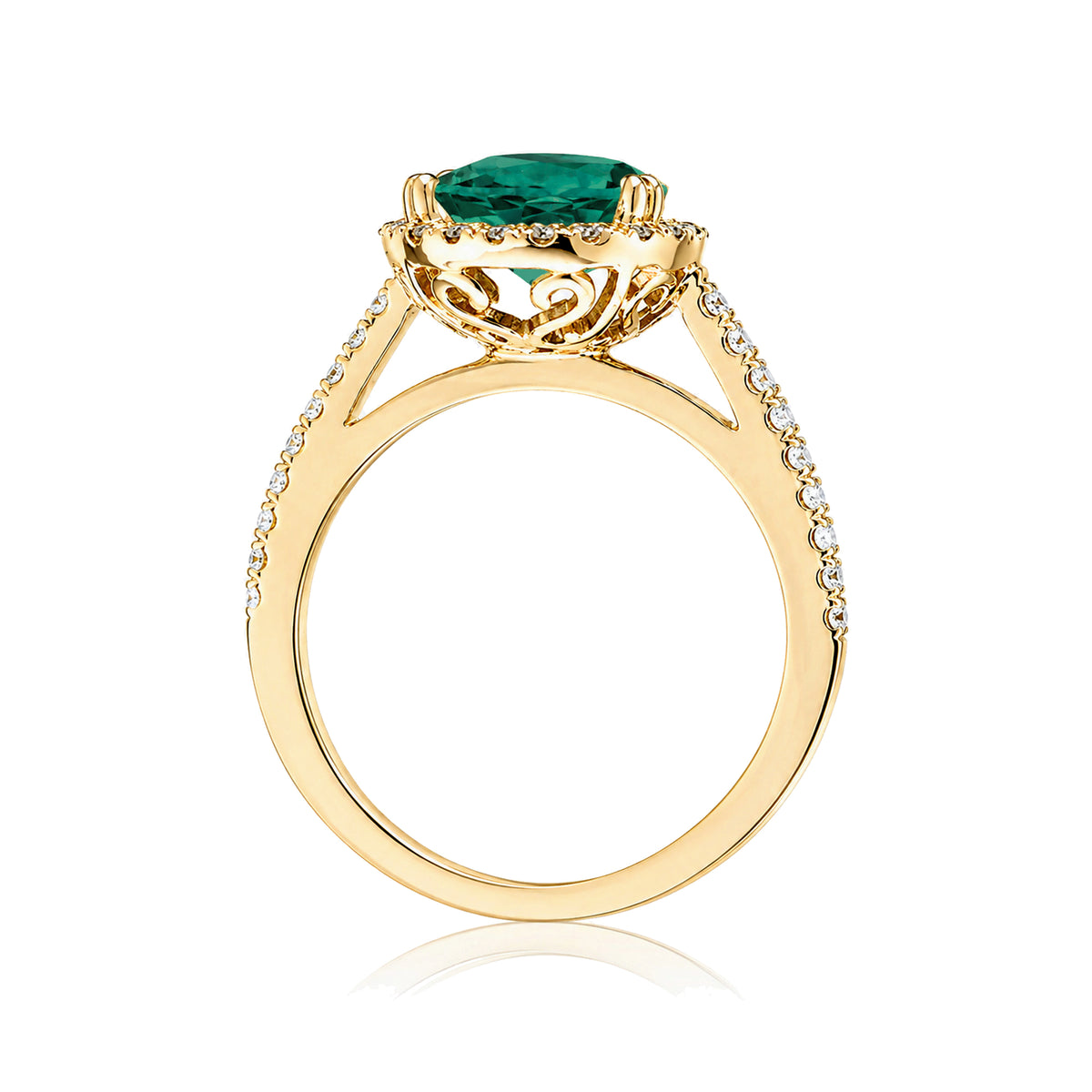 The Signature Pear Green Emerald Ring