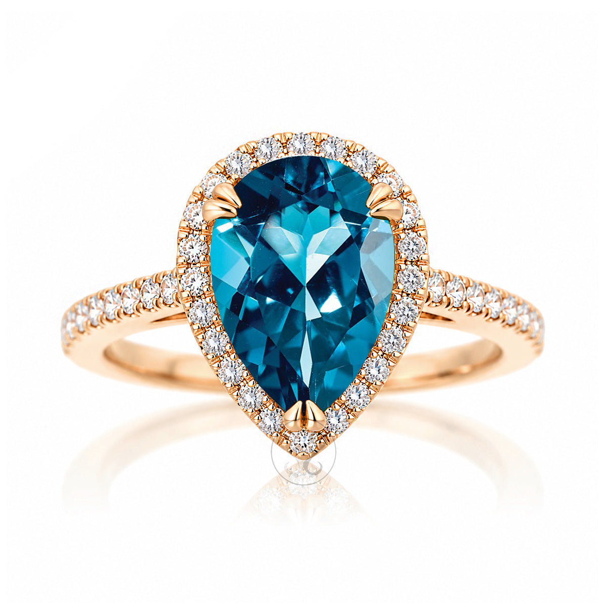 The Signature Pear London Blue Topaz Ring